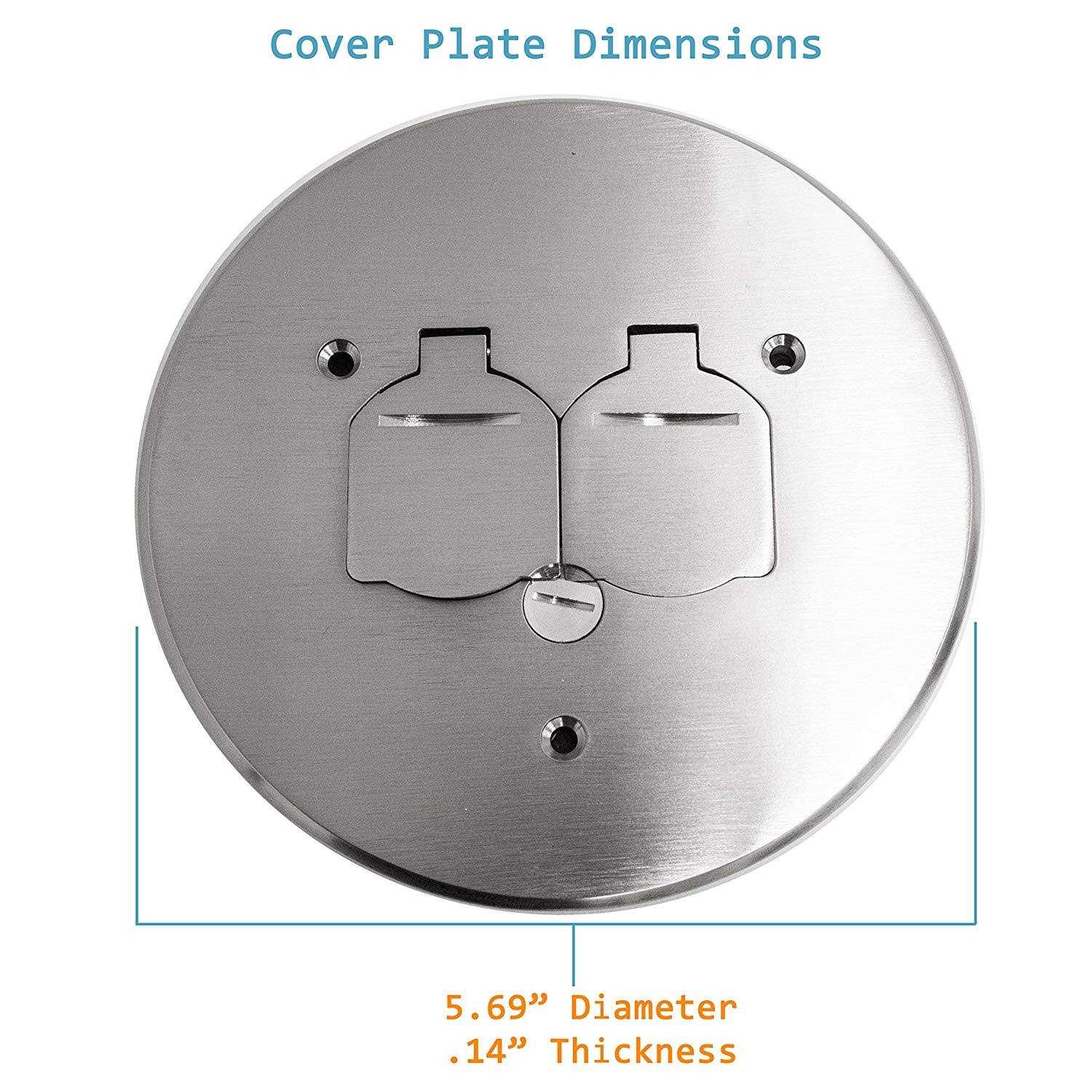 Enerlites Dual Flip Lid Floor Box Cover 5.75 Diameter 20A Tamper-Weather Resistant Receptacle Outlet - Cheap Fitting