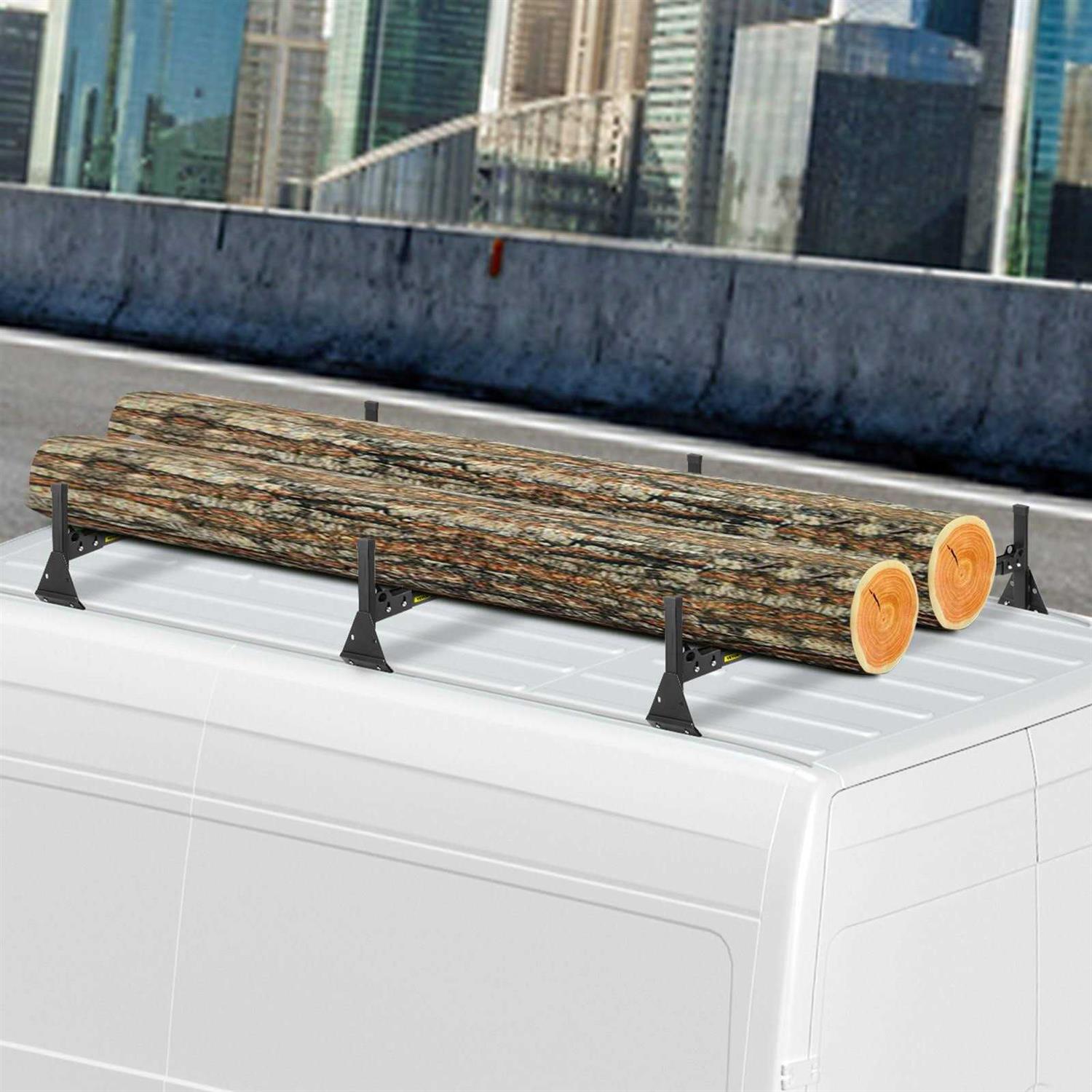 VEVOR Van Ladder Roof Racks 3 Bars 661 Lbs Capacity Adjustable Matte Coating Van Rack with Ladder Stoppers HCTJHSECOTRIC1S4TV0 - Cheap Fitting