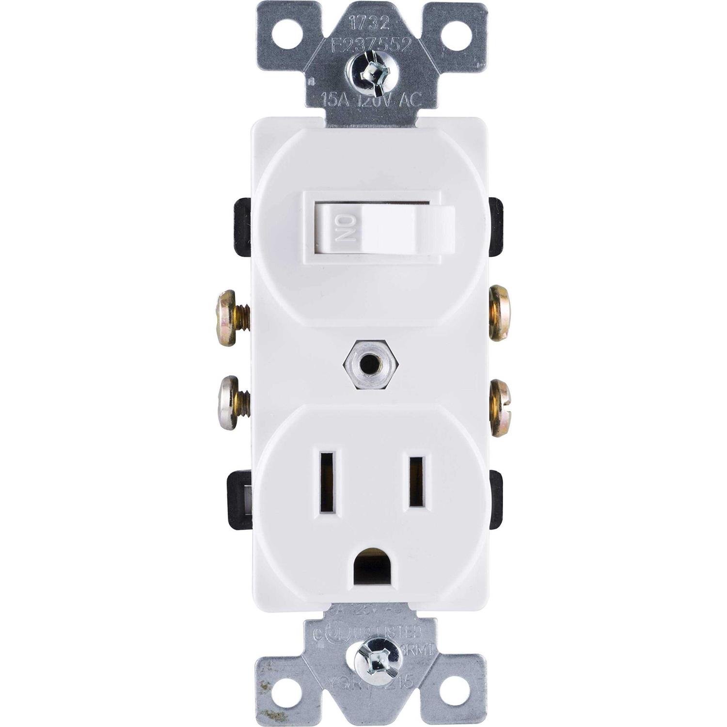 GE All-in-One Toggle Switch and Single Pole Outlet - Cheap Fitting