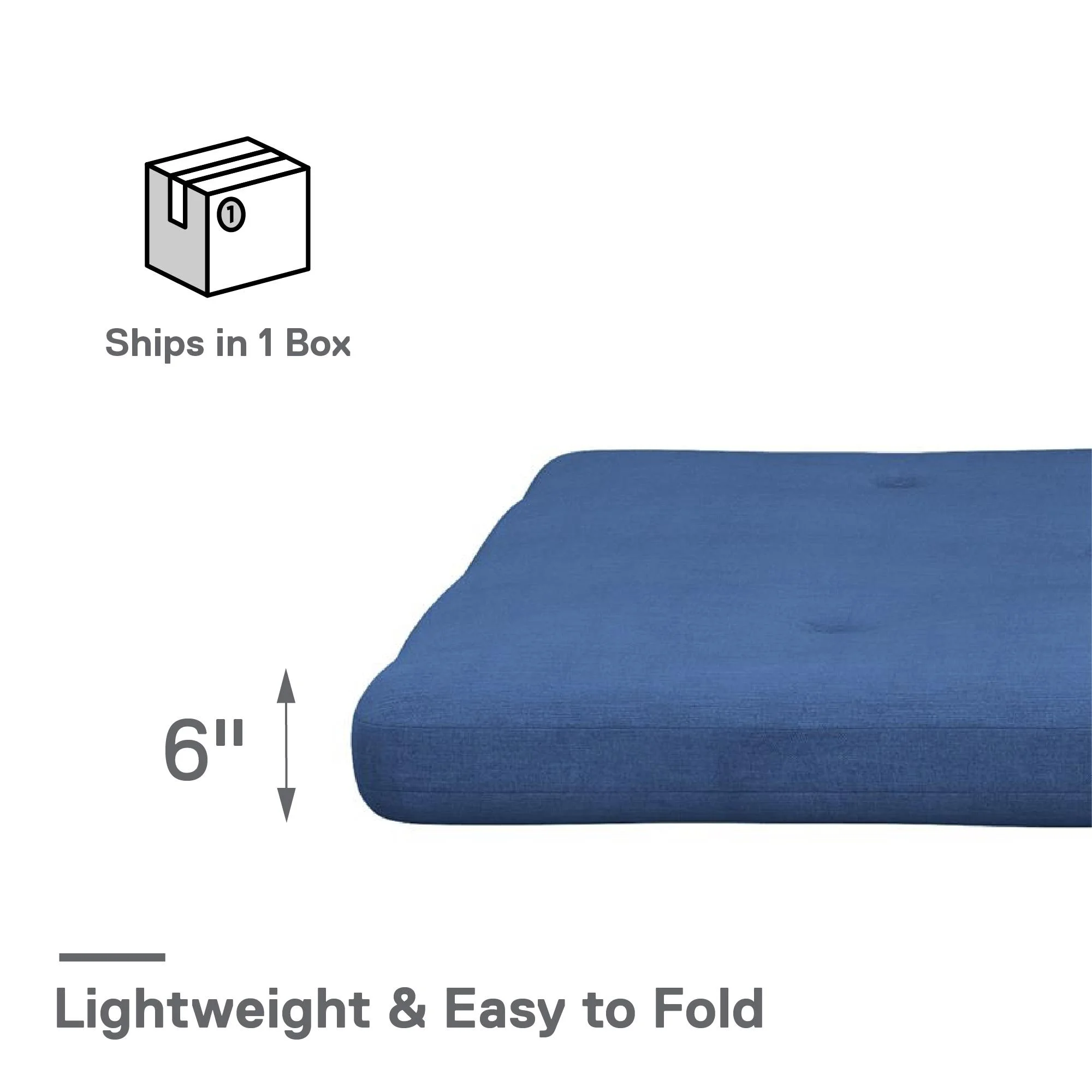 Caddie 6-Inch Futon Mattress with Tufted Cover and Recycled Polyester Fill, Full, Light Gray Linen - Cheap Fitting