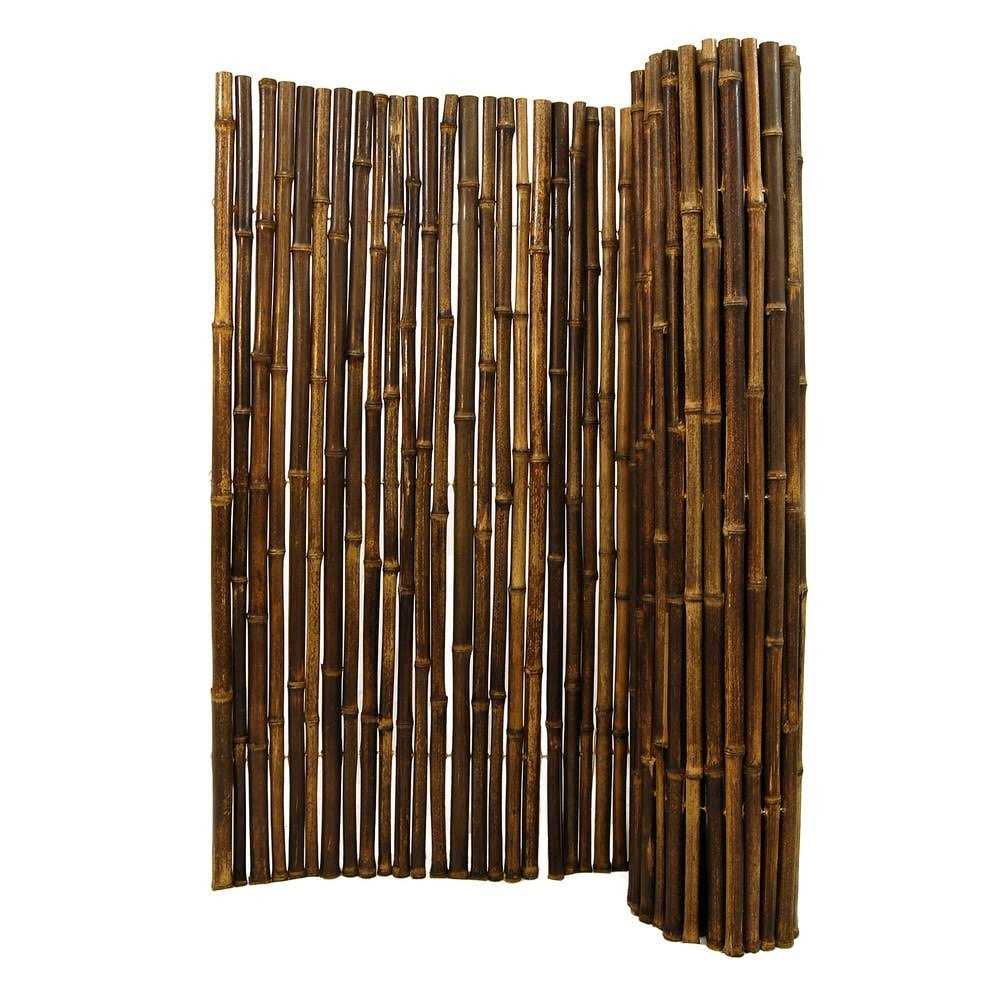 Backyard x-Scapes Black Rolled Bamboo Fence 1in D x H x 8ft L - Cheap Fitting