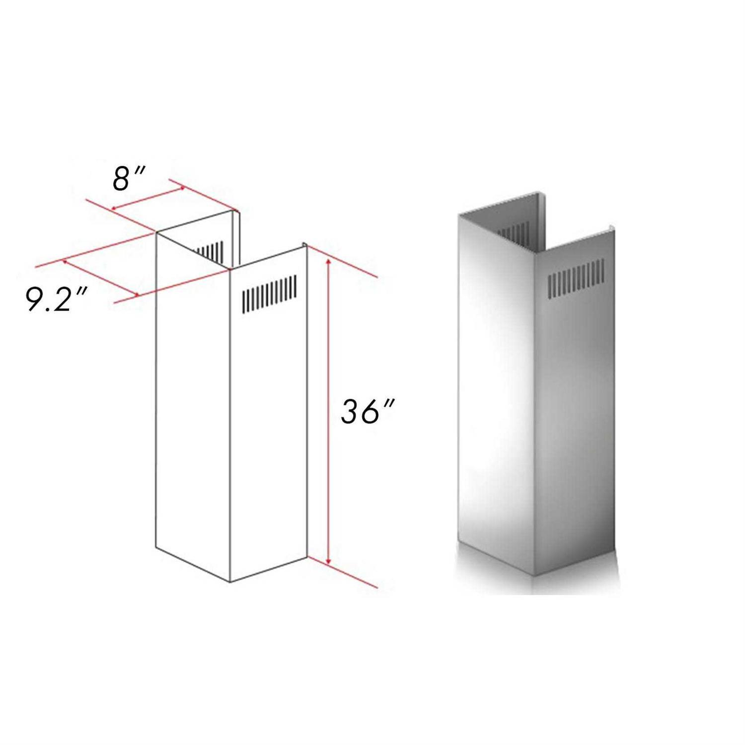ZLINE 1-36 Chimney Extension for 9 ft. to 10 ft. Ceilings 1PCEXT-KB/KL2/KL3 - Cheap Fitting