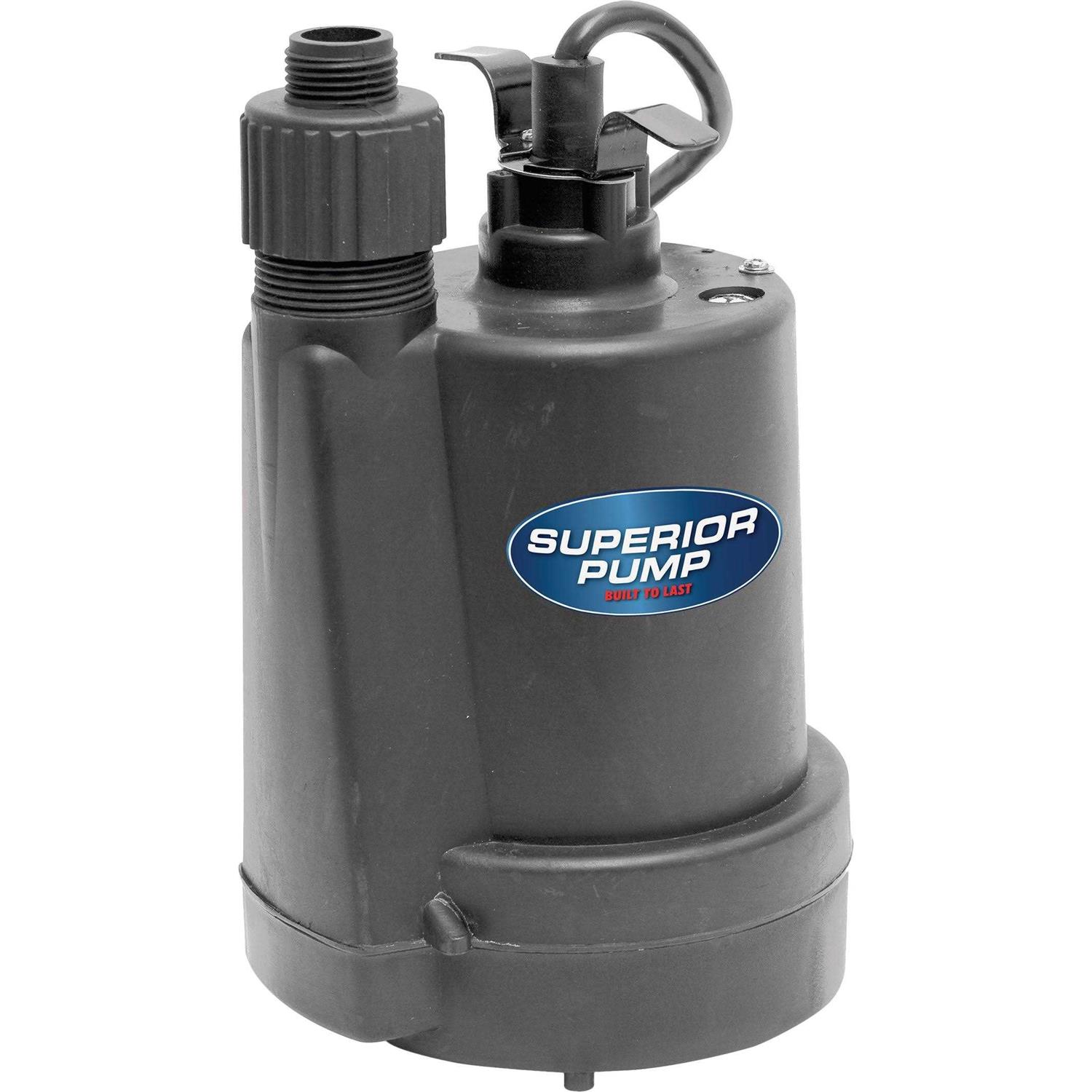 Superior Pump 1/4 HP Submersible Thermoplastic Utility Pump 91250 - Cheap Fitting