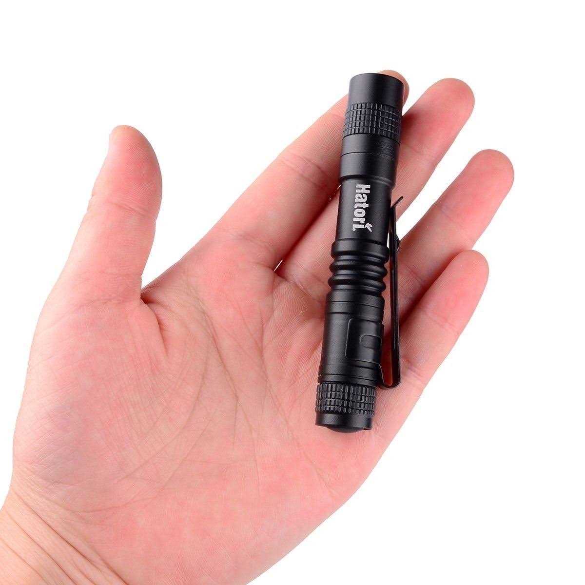 Hatori Super Small Mini LED Flashlight Battery-Powered Handheld Pen Light Tactical Pocket Torch with High Lumens for Camping - Cheap Fitting