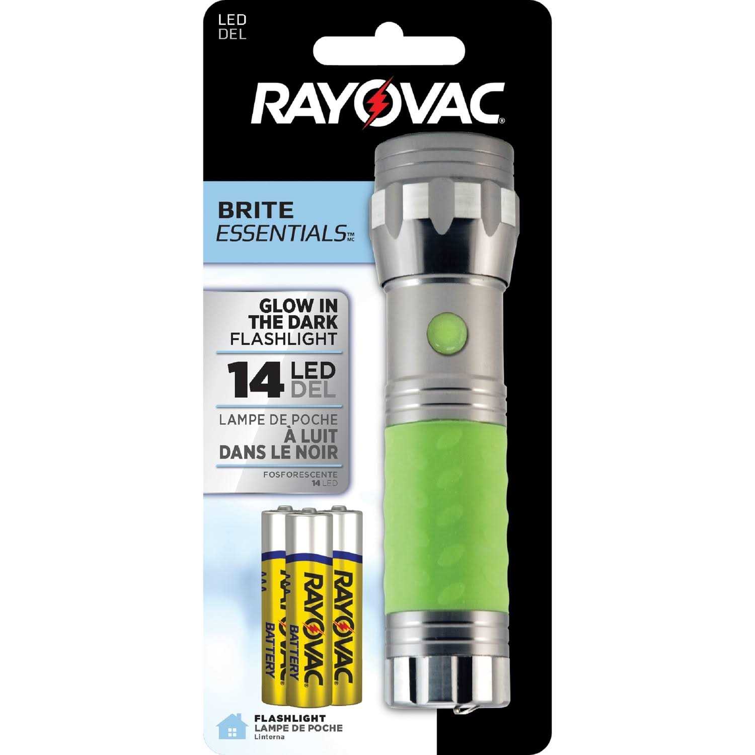 Rayovac Mini LED Flashlight with Glow in the Dark Rubber Grip - Cheap Fitting