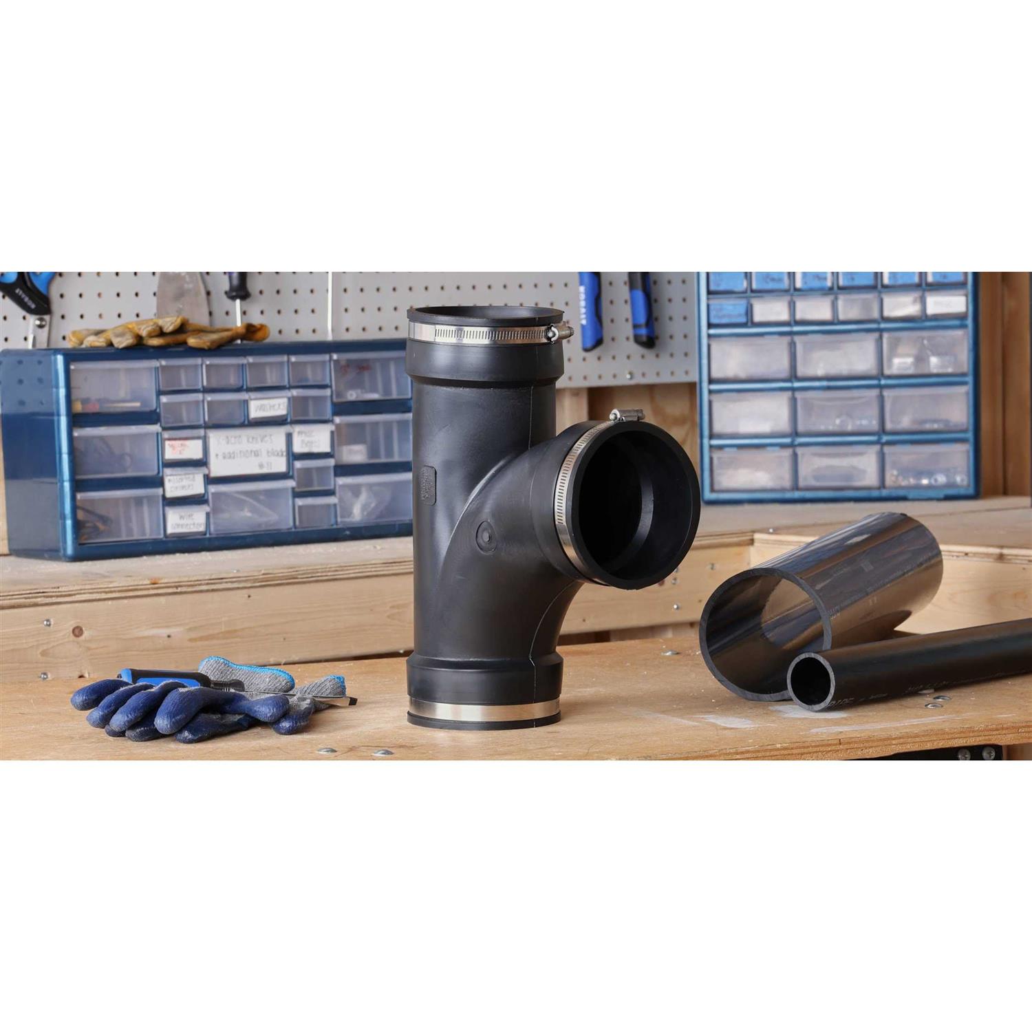 Fernco 4 in. Flexible PVC Qwik Tee PQT-400 - Cheap Fitting