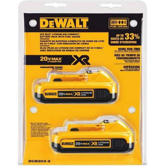 DeWalt 20V MAX Lithium Ion Compact Battery DCB203-2 - Cheap Fitting