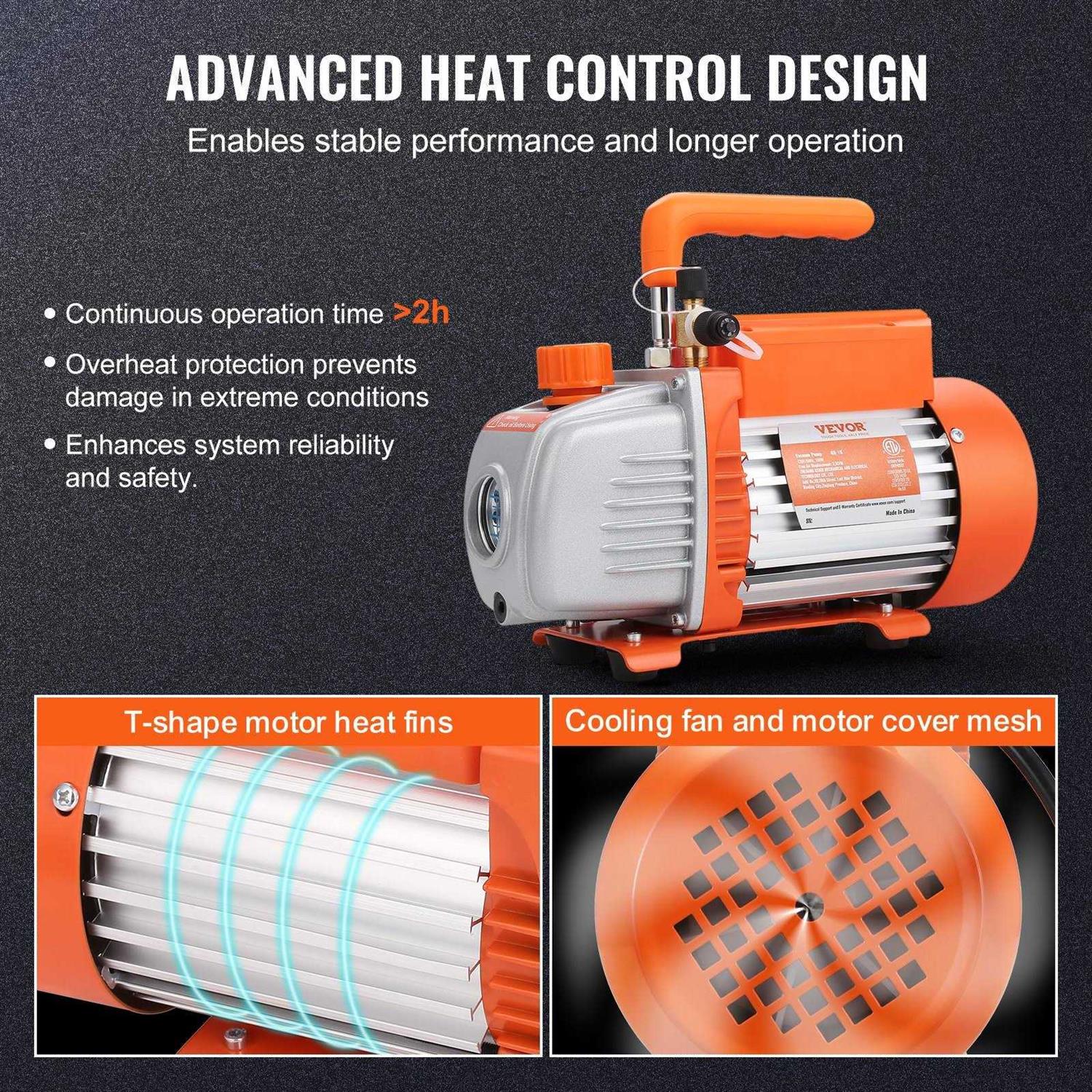 VEVOR 3.5 CFM Vacuum Pump 1-Stage HVAC Vacuum Pump with Oil AC Vacuum Pump 134a - Cheap Fitting