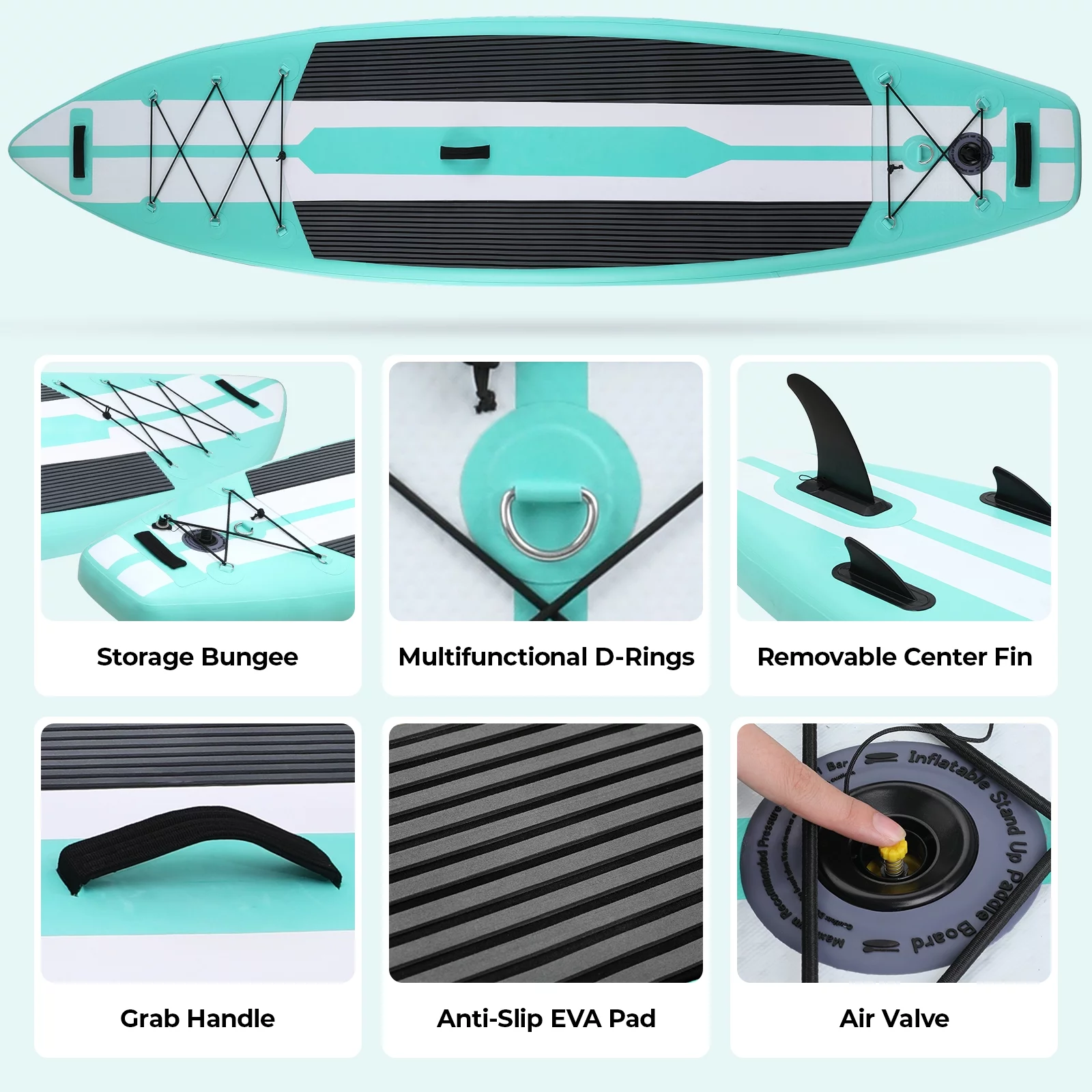 Arlopu 11FT Stand Up Paddle Board Inflatable with Premium SUP Accessories & Backpack, Non-Slip Deck, Waterproof Bag, Leash, Paddle and Hand Pump - Cheap Fitting