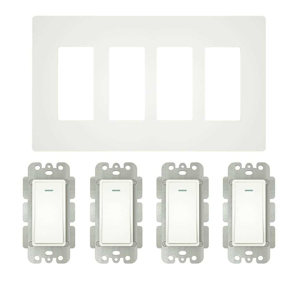Moes WiFi Smart Light Switch 4 Gang No Screw Panel Smart Life/Tuya App Wireless Remote Control Wall Switch Timer for Lights - Cheap Fitting