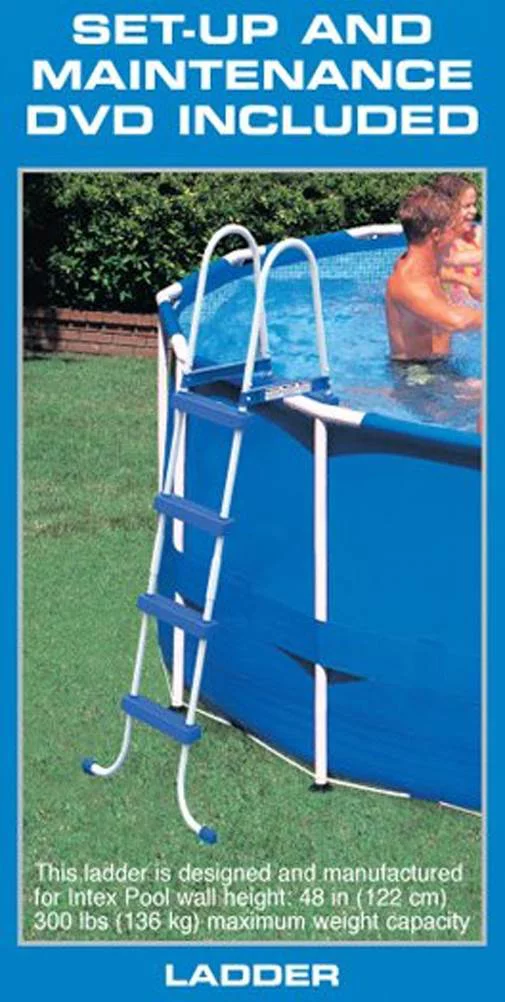 Intex 18ft x 48in Metal Frame Above Ground Round Family Swimming Pool Set & Pump - Cheap Fitting