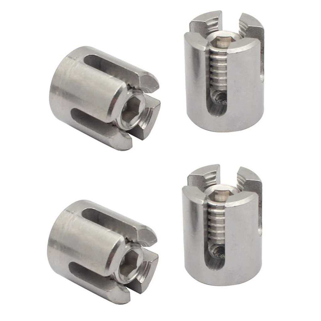 4 Pack 316 Stainless Steel 1/8 Wire Rope Cross Cable Clamps - Cheap Fitting