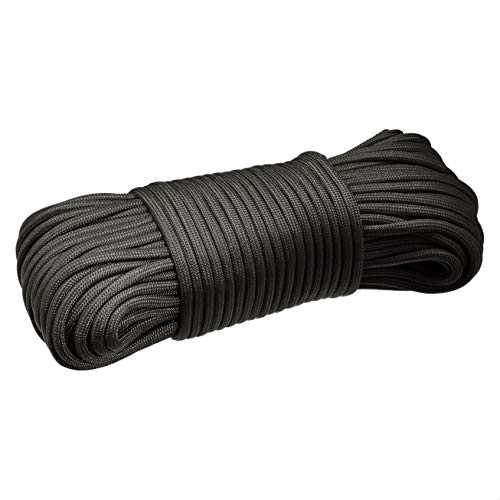 Amazon Basics 550 Type III Paracord, 7-Strand Core, High Strength – 5/32 Inch x 100 Foot (4mm x 30m), Black - Cheap Fitting