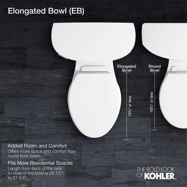 Kohler Cimarron 1.28 GPF Two Piece Elongated Chair Height Toilet K-31621 - Cheap Fitting