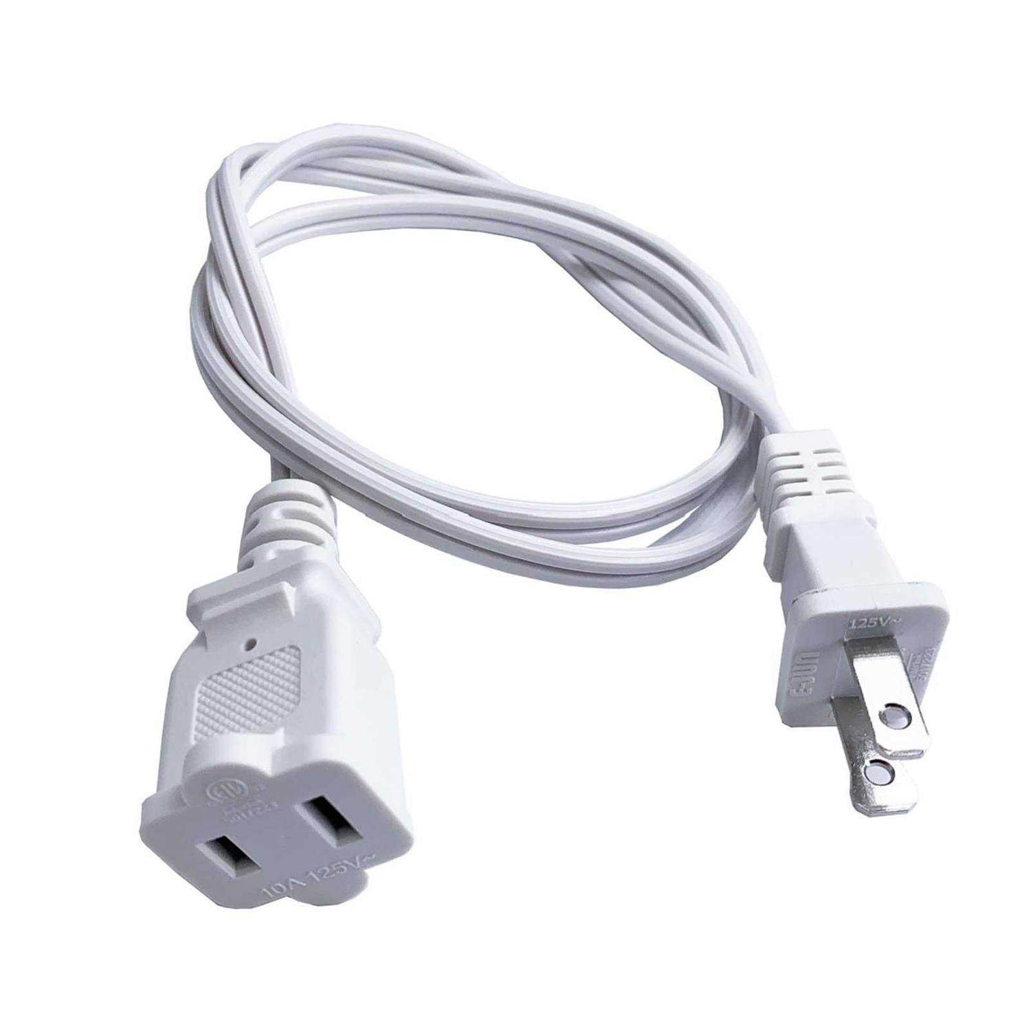 3 Foot Extension Cord 2 Prong Short Power Extension Cord - Cheap Fitting