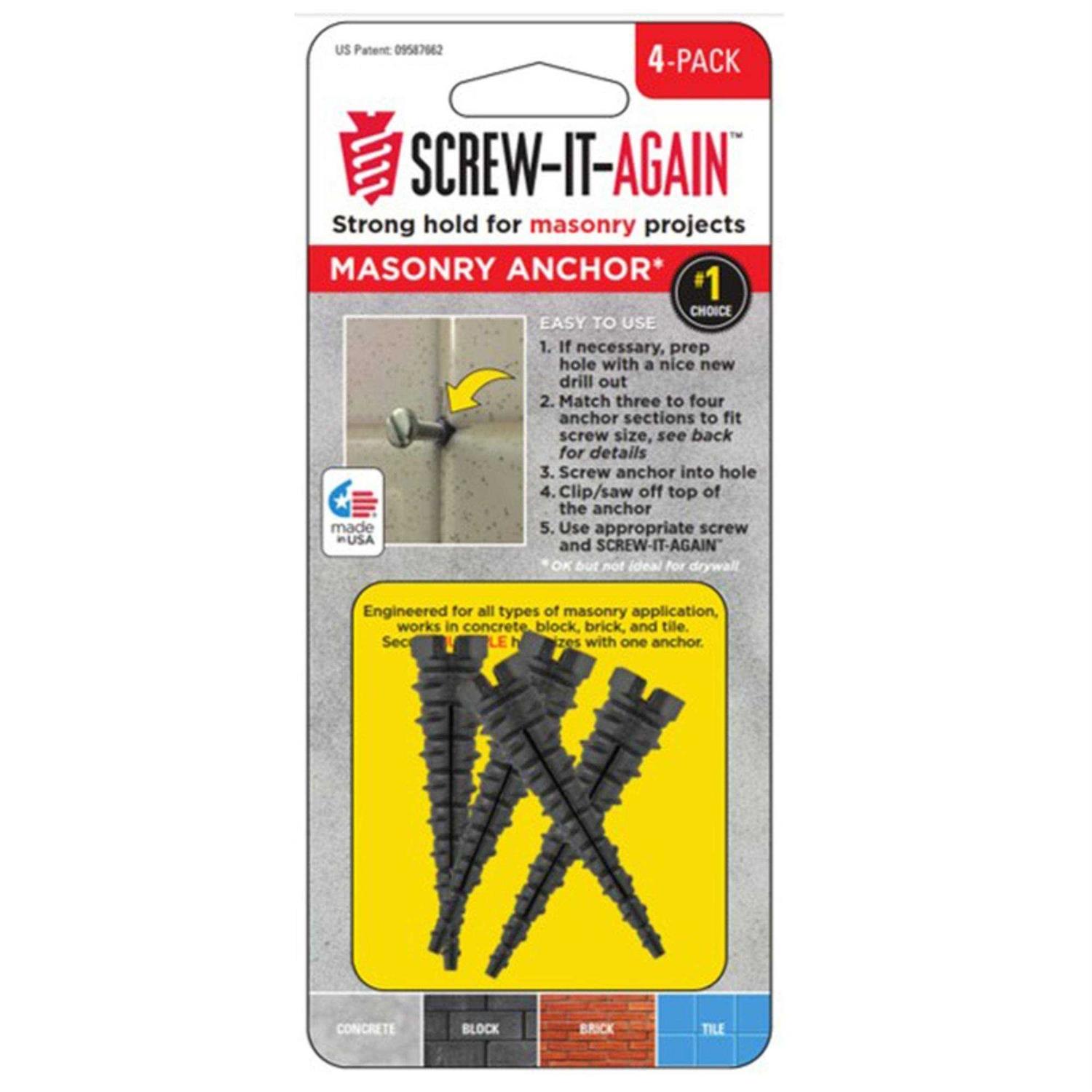 Screw-It-Again SIA-4PK-M Masonry Anchor - Cheap Fitting