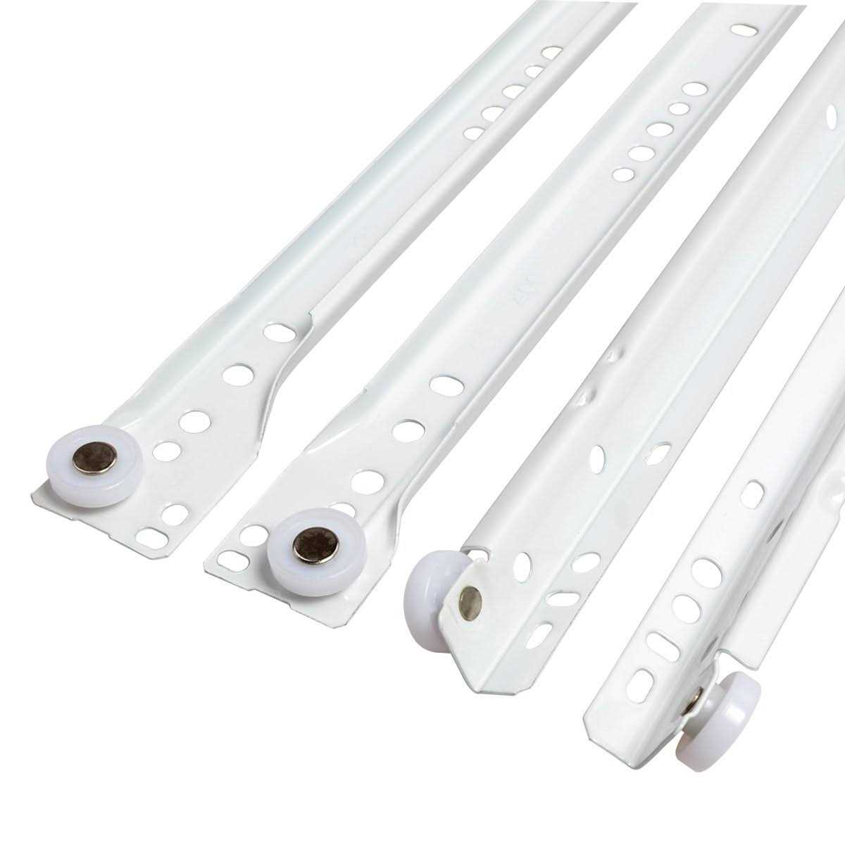 South Main Hardware White Coated Steel Euro Bottom Mount Drawer Slides - Cheap Fitting