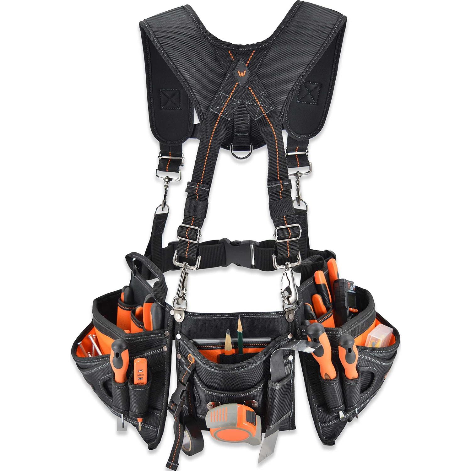 WELKINLAND Tool Belt With Suspenders Tool Belt Suspenders for men Tool belts for men construction - Cheap Fitting