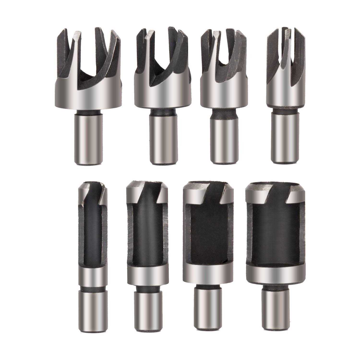 Rocaris 8pcs Wood Plug Cutter Drill Bit Set Straight and Tapered Taper Cutting Tool Cork Drill Bit Knife 6mm 10mm 13mm 16mm - Cheap Fitting