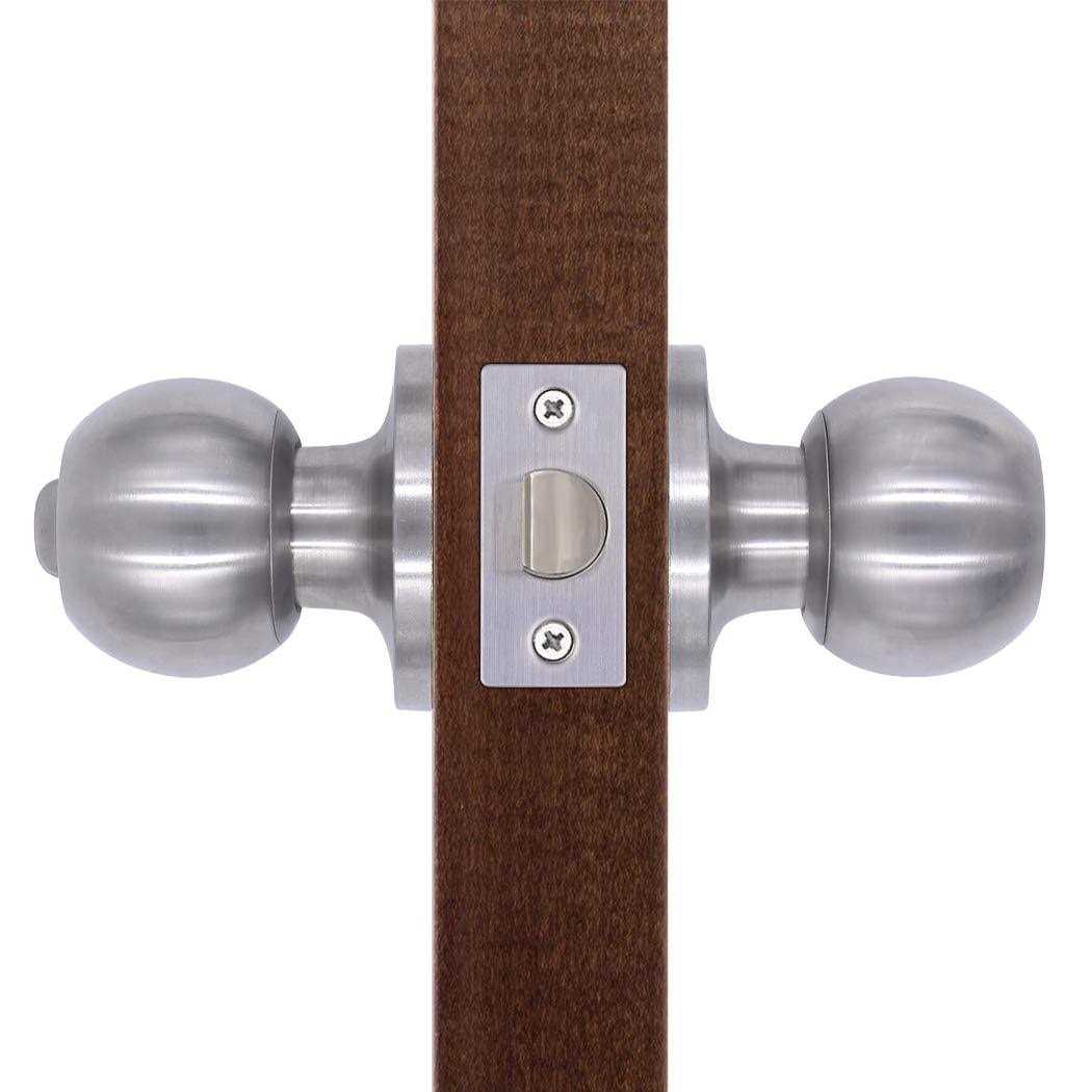 konigeehre Privacy Door Knobs Matte Black Interior Passage Door Lock Keyless Round Lockset for Bedroom Bathroom - Cheap Fitting