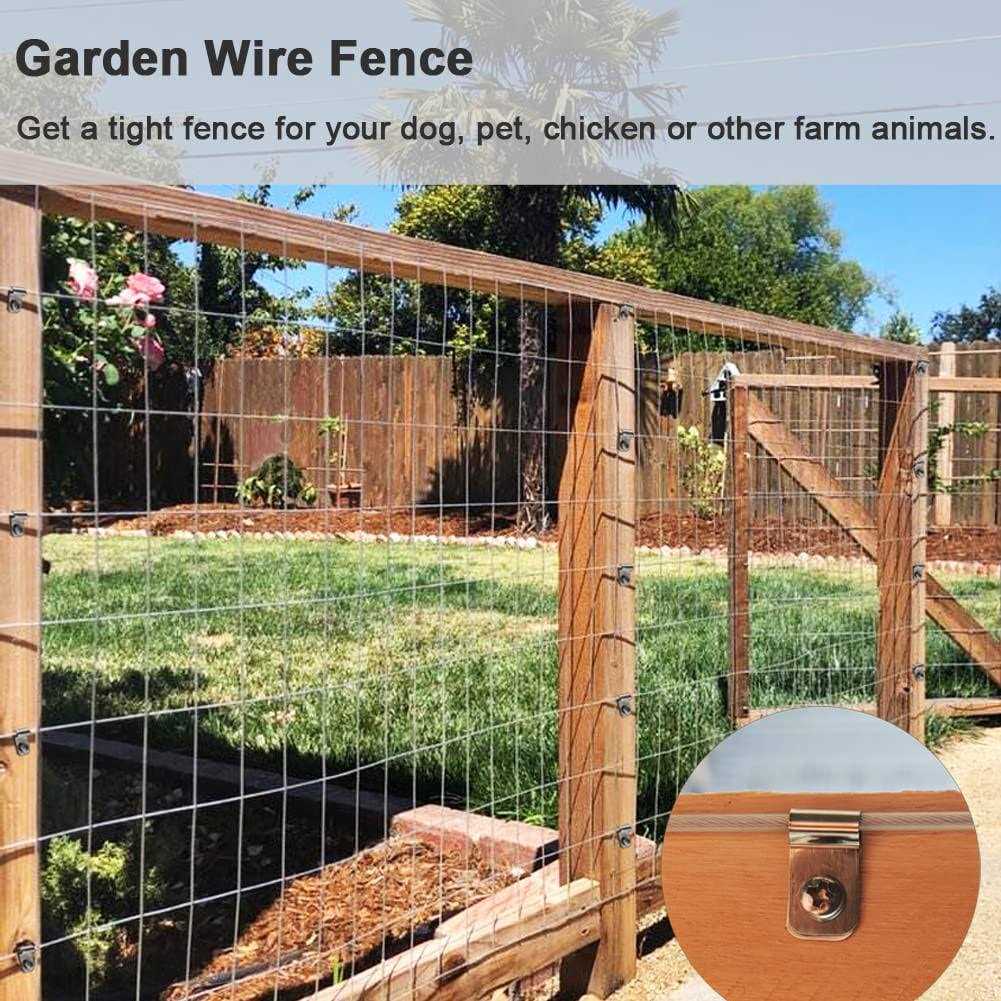 100 Pcs Fence Wire Clamps with 100 Pcs Screws for 2-6 Gauge Wire Fencing, Stainless Steel Wire Clips Mount Welded Wire to Vinyl, Wood or Metal Fence - Cheap Fitting