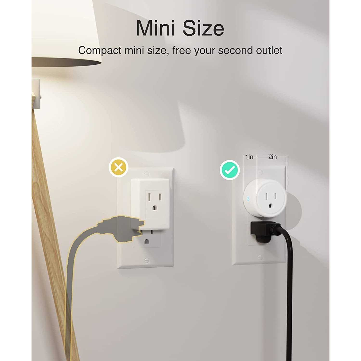 GHome Smart Mini Smart Plug, WiFi Outlet Socket, Works with Alexa and Google - Cheap Fitting