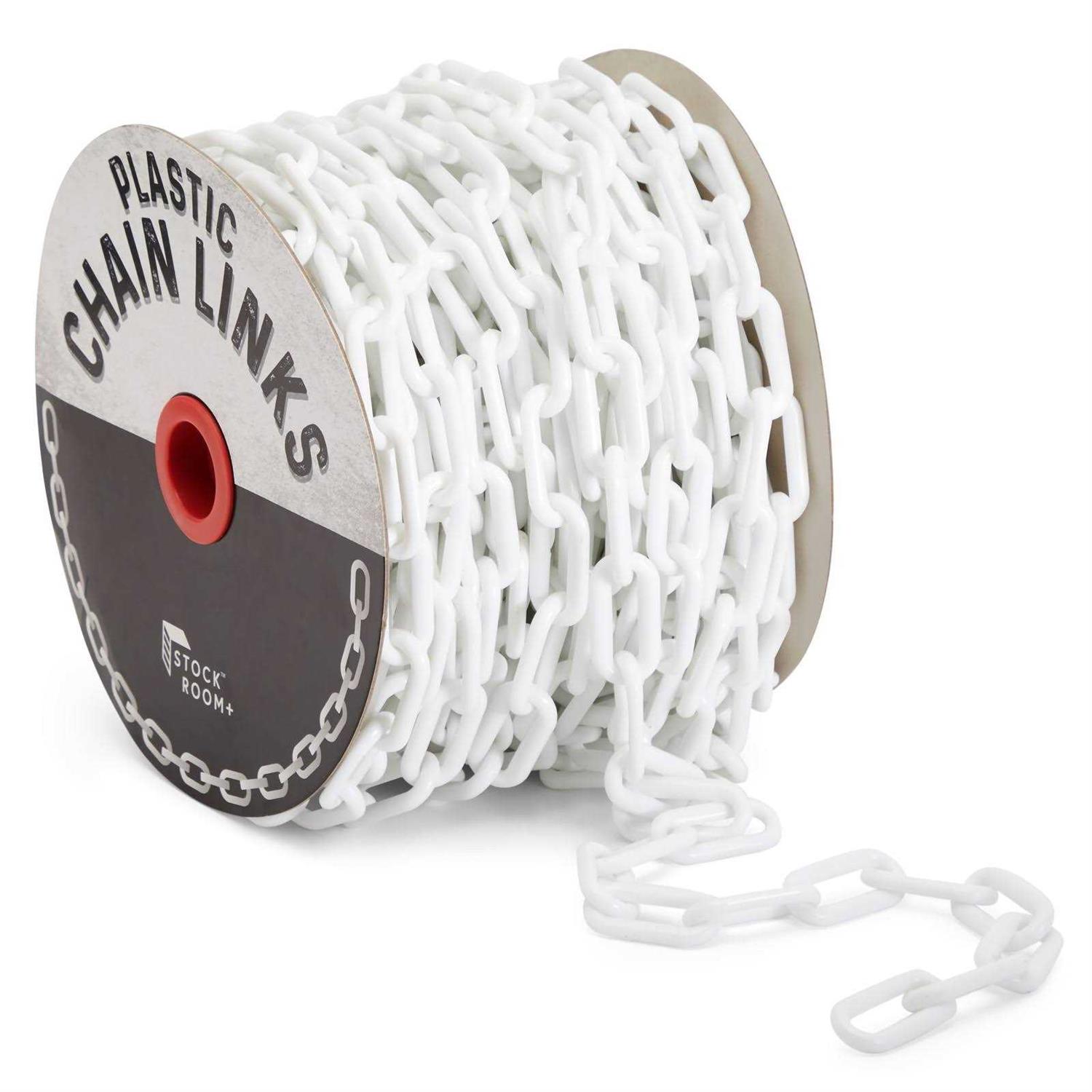 Stockroom Plus 100 Foot Plastic Chain Safety Barrier for Crowd Control - Cheap Fitting