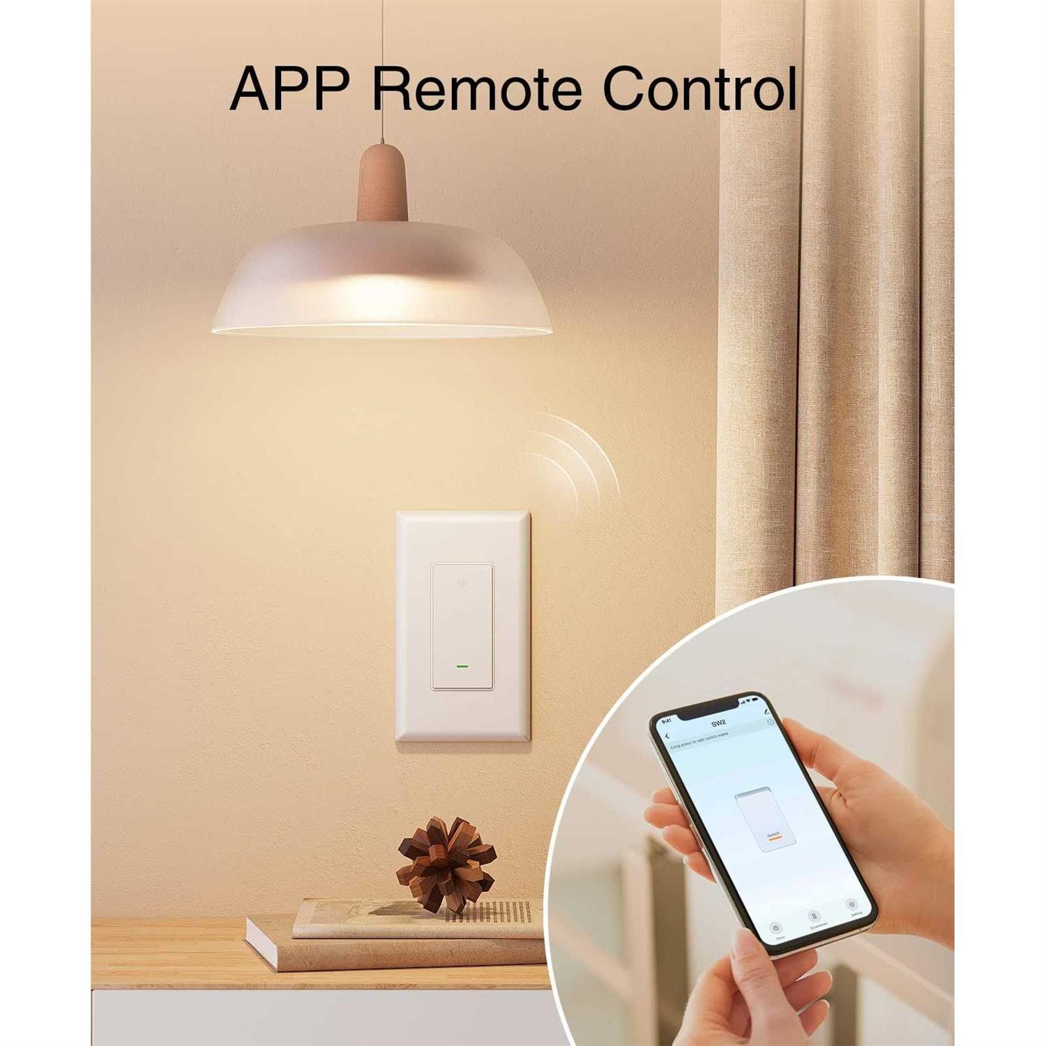 GHome Smart Switch 2.4Ghz Wi-Fi Light Switch Works with Alexa - Cheap Fitting