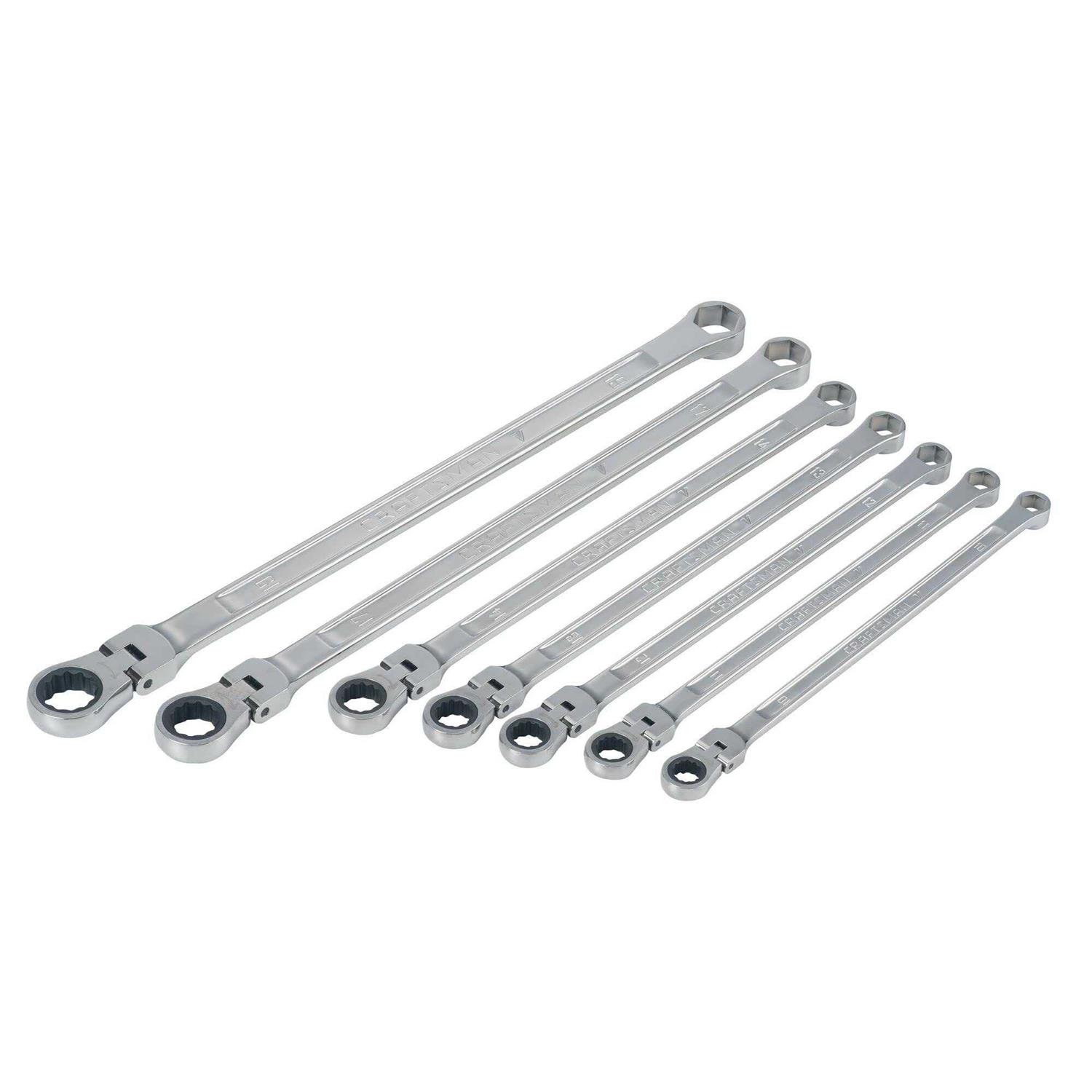 Craftsman V-Series Metric Extra Long Flex Head Box Wrench Set 7 pc - Cheap Fitting