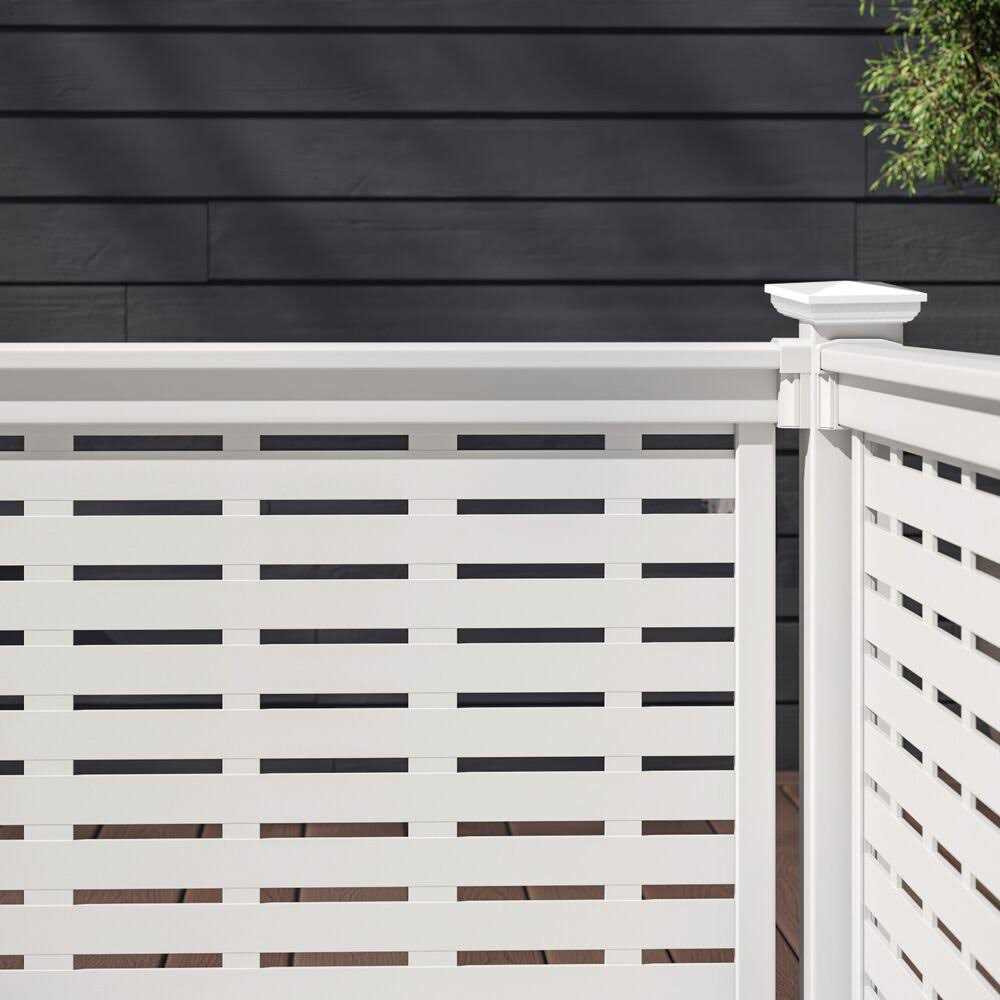 Barrette Outdoor Living 6 ft. x 36 in. T-Top White Vinyl Rail for Decorative Screen Panel Infill - Cheap Fitting