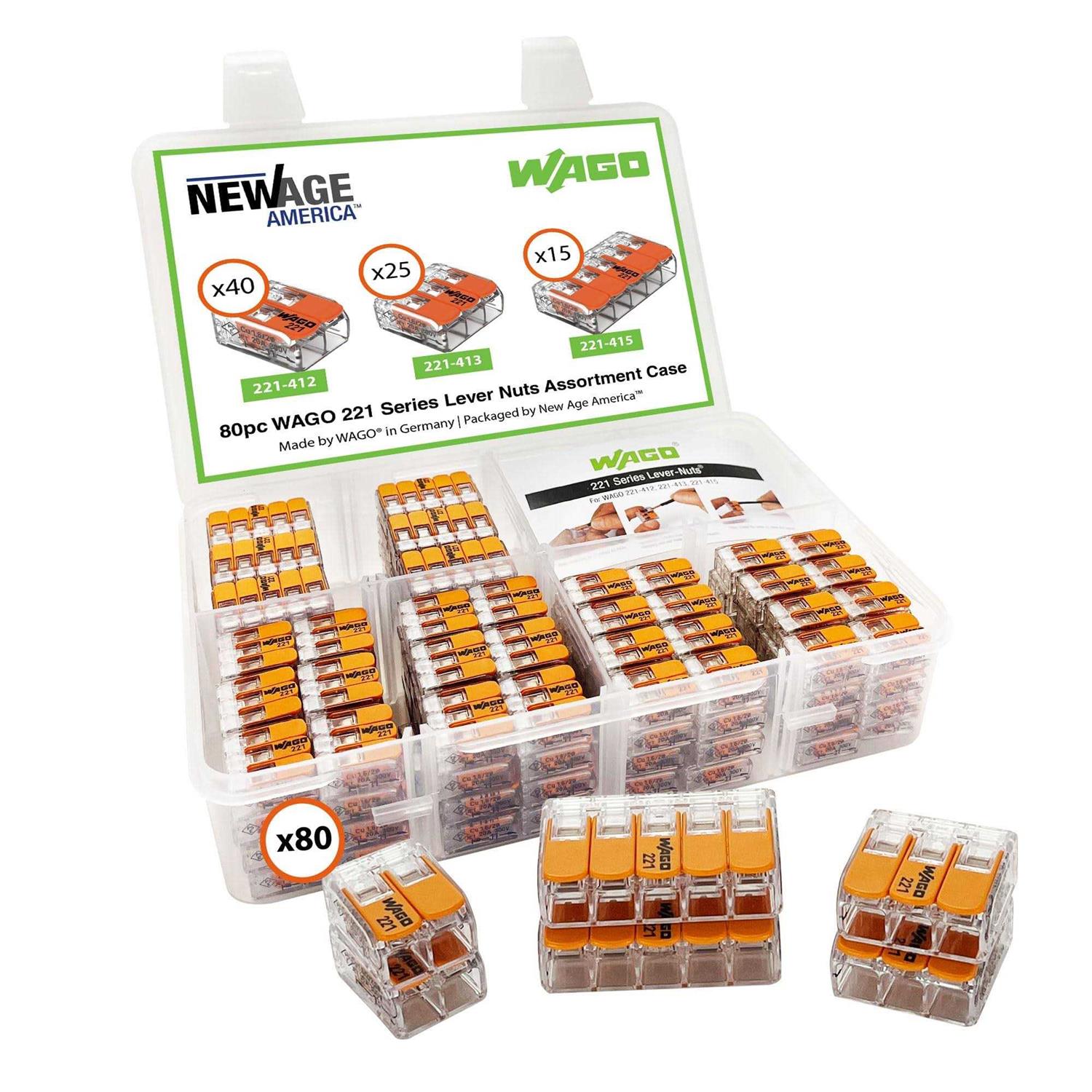 new age america WAGO 221 Series 80pc Compact Splicing Wire Connectors Assortment Pack - Cheap Fitting