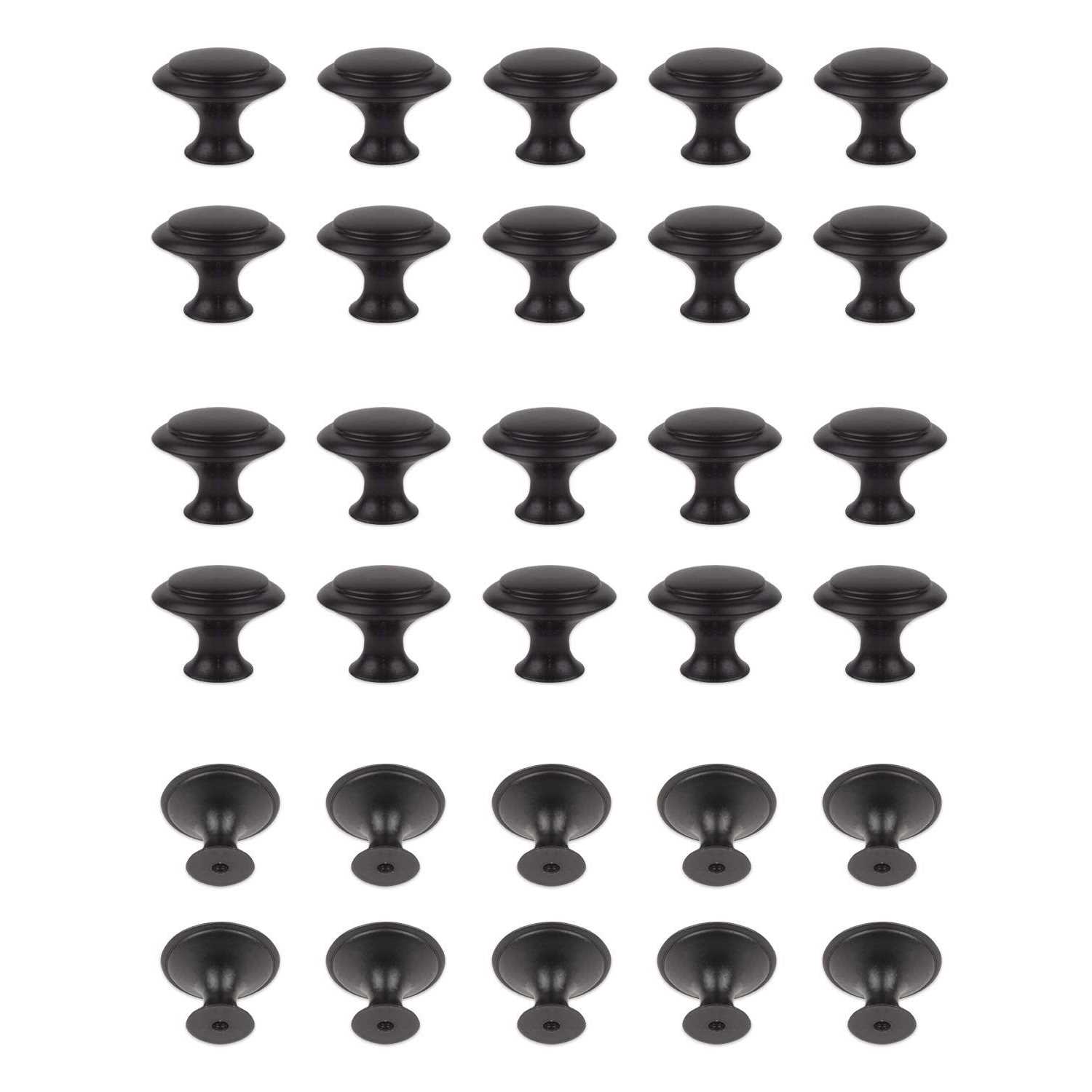 MoHern Black Cabinet Knobs 30 Pcs 1-1/5 inch Kitchen Cabinet Knobs - Cheap Fitting