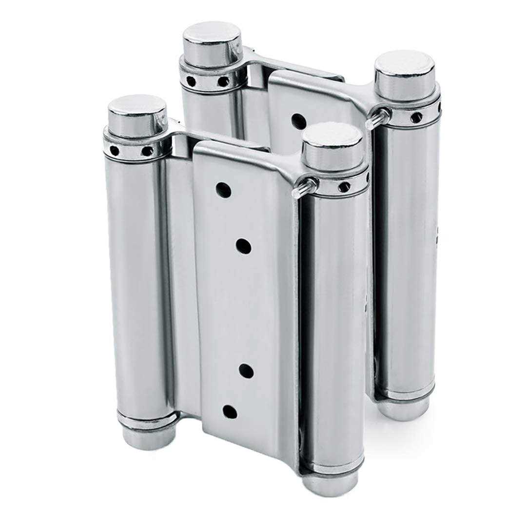 Pair of 3 Stainless Steel Cafe Saloon Door Swing Self Closing Double Action Spring Hinge - Cheap Fitting