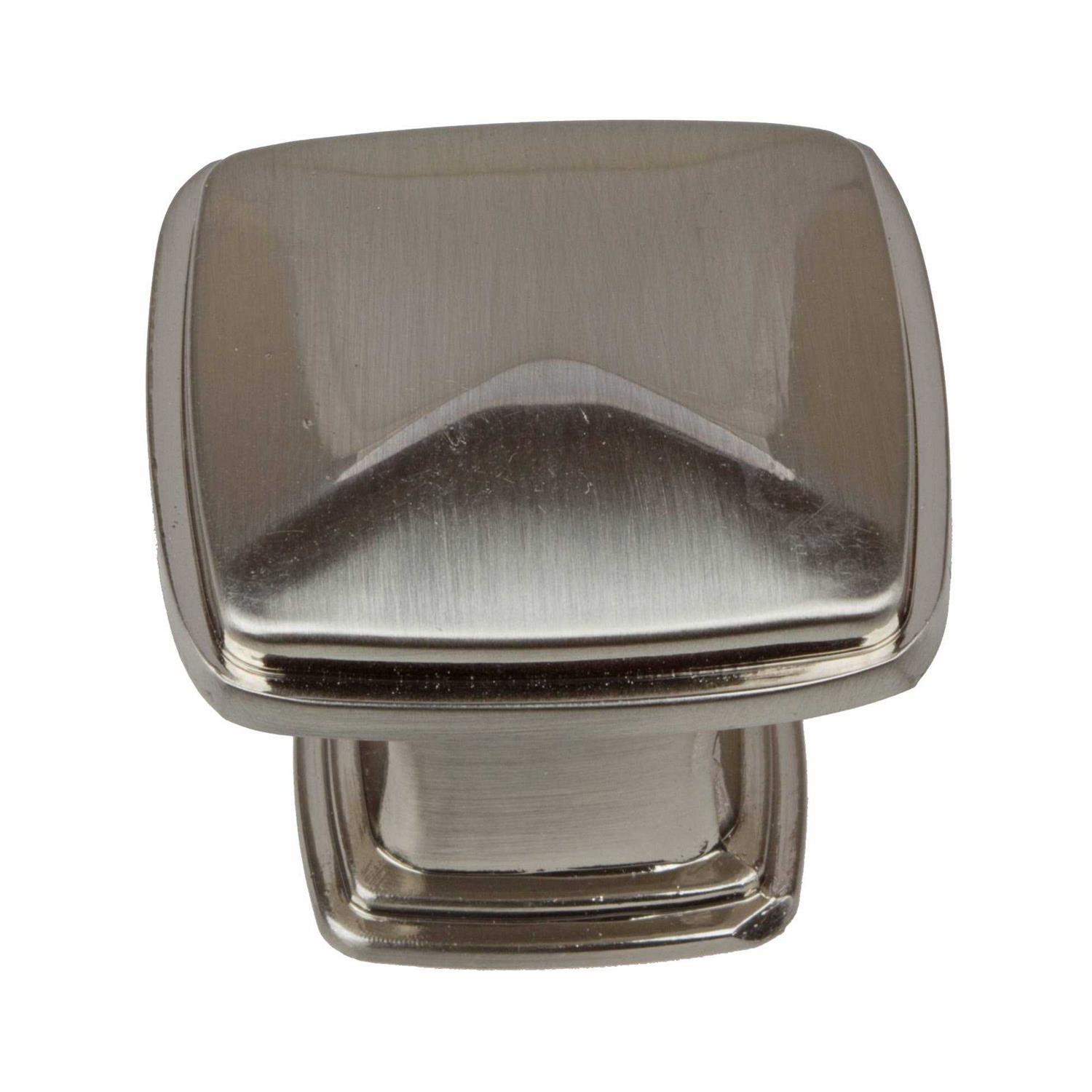 GlideRite 1-1/4 in. Satin Nickel Square Deco Cabinet Knobs - Cheap Fitting