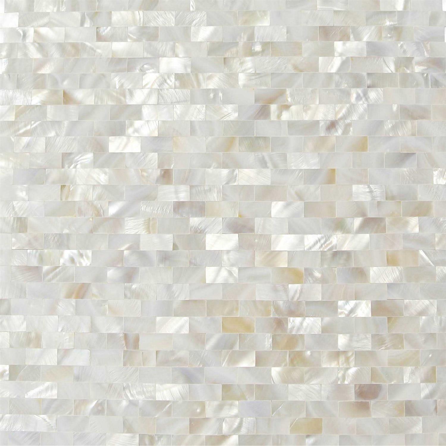 Ivy Hill Tile Serene White Bricks Seamless Pearl Shell Tile - Cheap Fitting