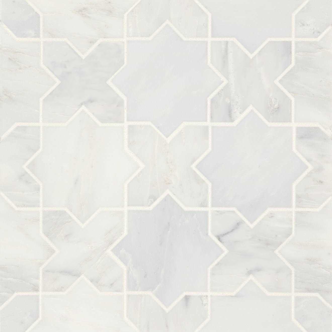 Monet Honed Marble Mosaic 6 Tile White By Bedrosian Tile & Stone - Cheap Fitting