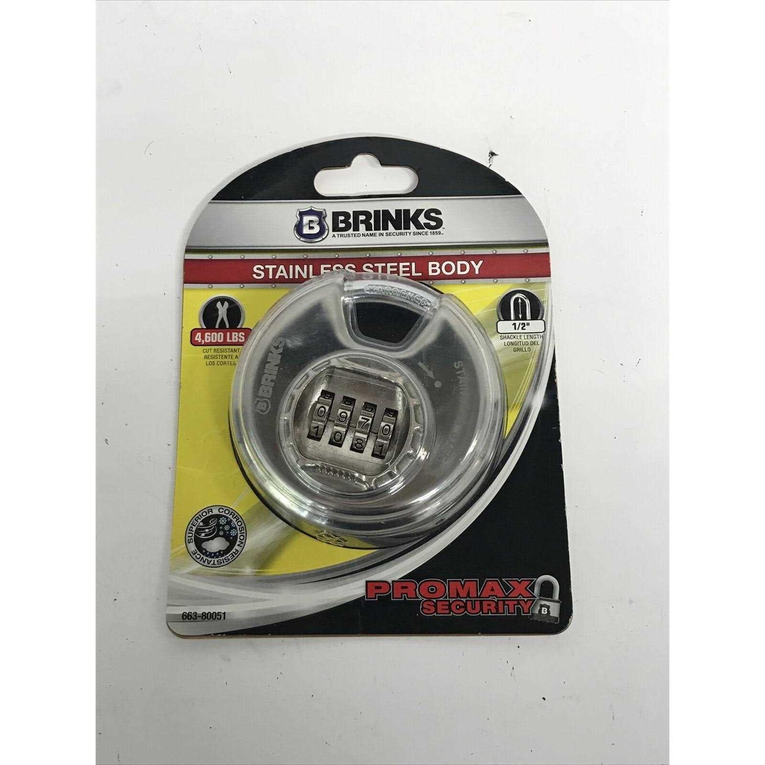 Brinks Stainless Steel 80mm Combination Padlock with 1/2in Shackle Clearance - Cheap Fitting