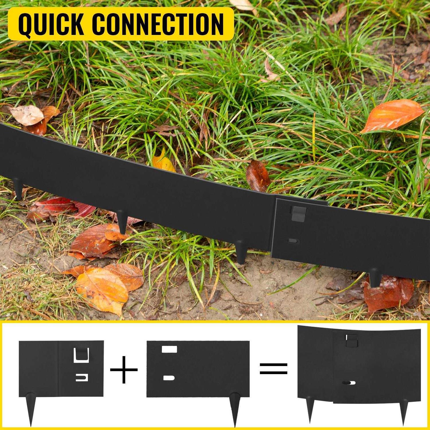 VEVOR Steel Lawn Edging 5pcs Garden Metal Landscape Edging Border - Cheap Fitting