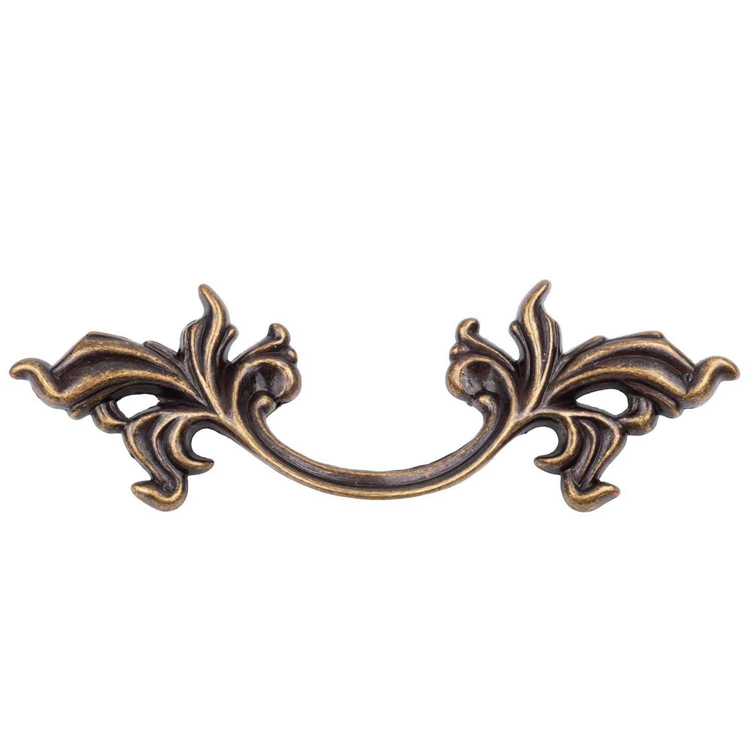 French Provincial Leaf Antique Brass Finished Drawer Pull - Cheap Fitting