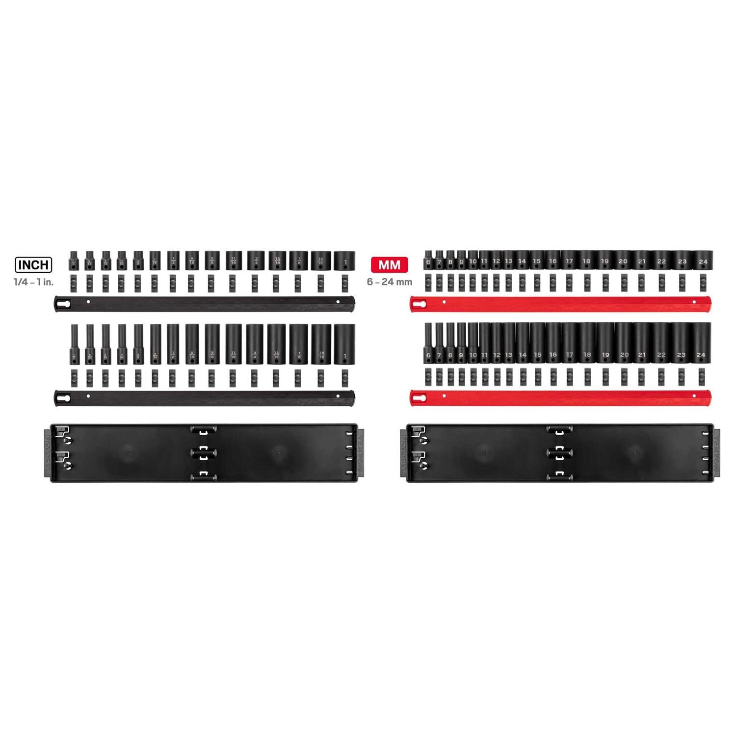 TEKTON 3/8 in. Drive 6-Point Impact Socket Set with Rails - Cheap Fitting