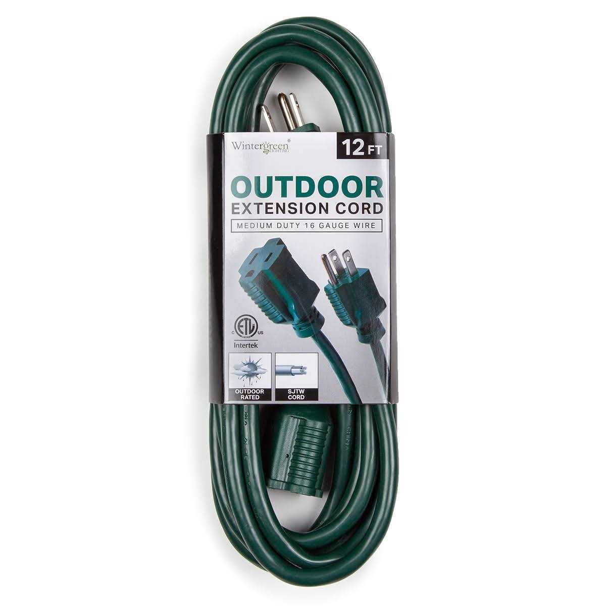Wintergreen Lighting Sjtw Green Medium Duty Extension Cord - Cheap Fitting