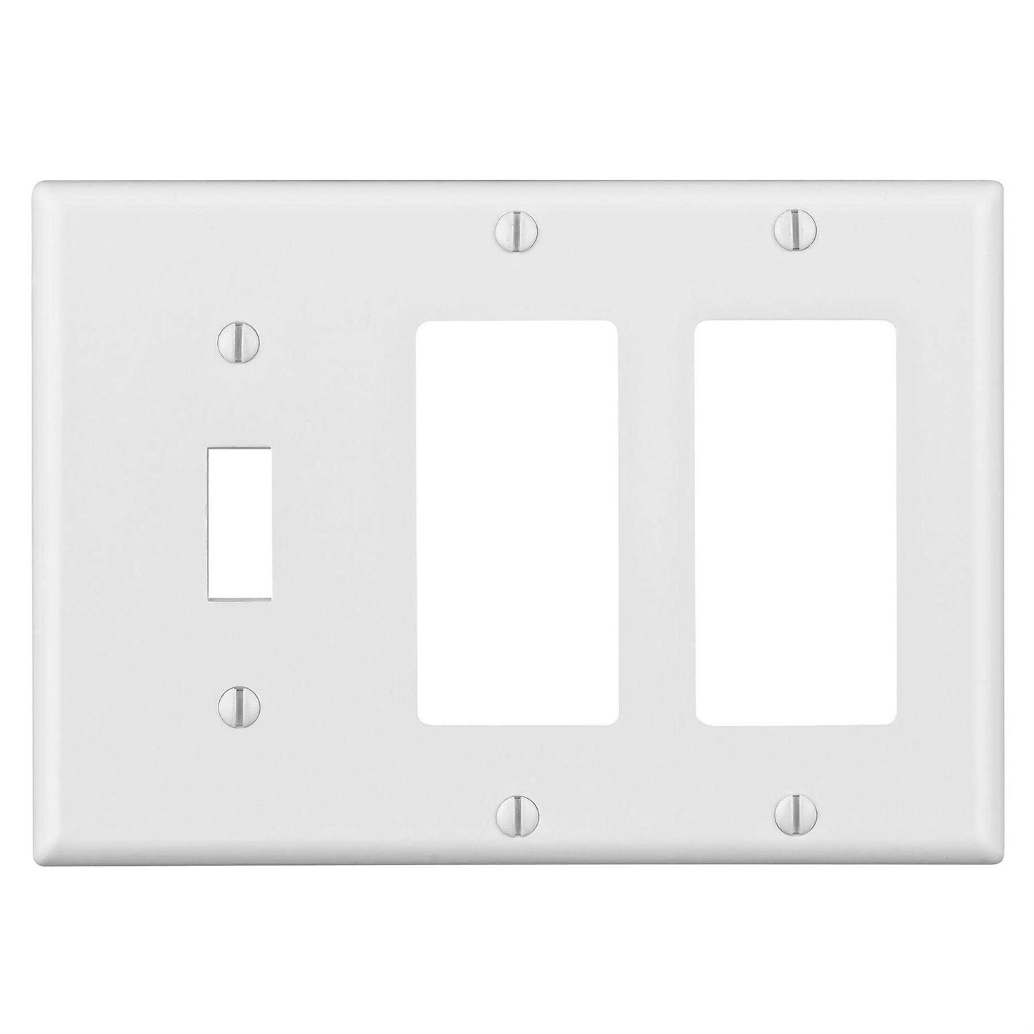 Leviton 80431-W Combination Wallplate - Cheap Fitting