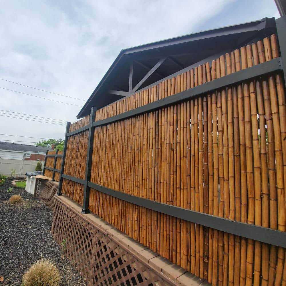 Backyard x-Scapes H x 8 ft. W Caramel Brown Bamboo Fence Fencing Panel - Cheap Fitting