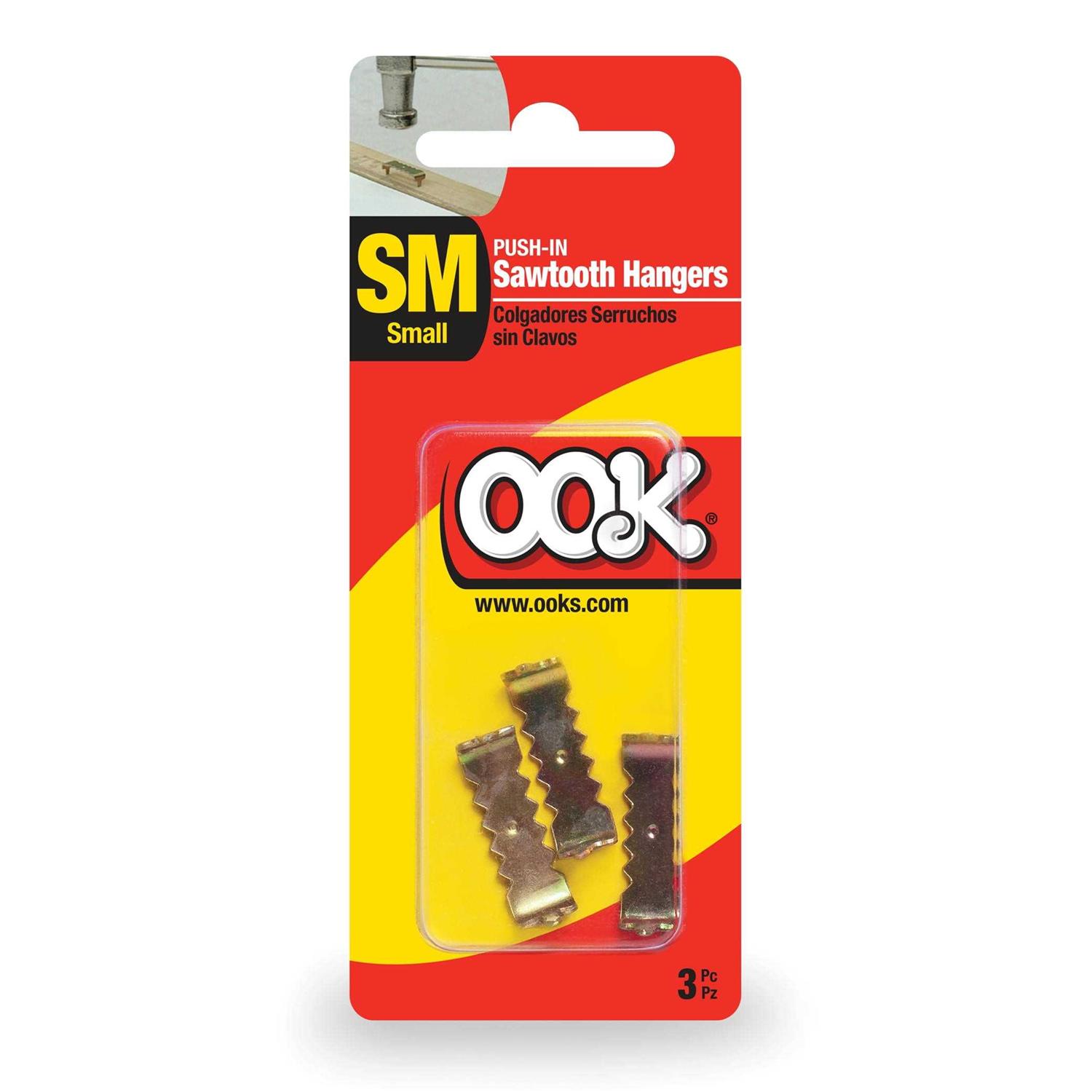 Ook Sawtooh Hangers Push-in Steel Brass Finish - Cheap Fitting