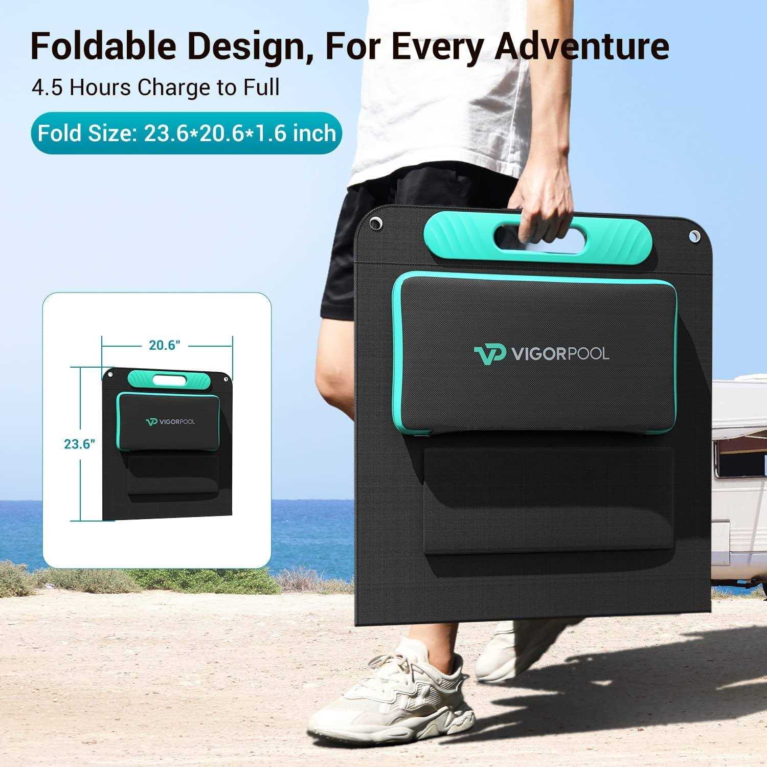 Vigorpool Solar Power Generator Portable Power Station Lake 300 With 100w Solar Panel Kits - Cheap Fitting