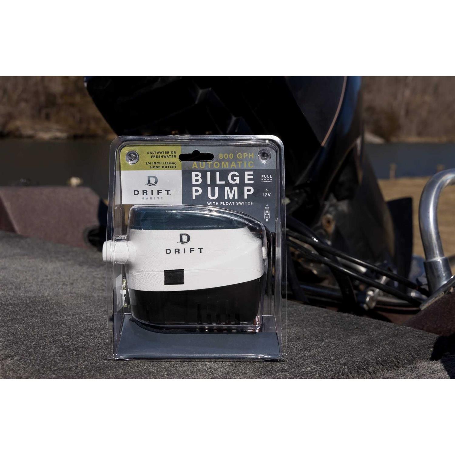 Drift Innovation 800GPH Bilge Pump with Automatic Switch - Cheap Fitting