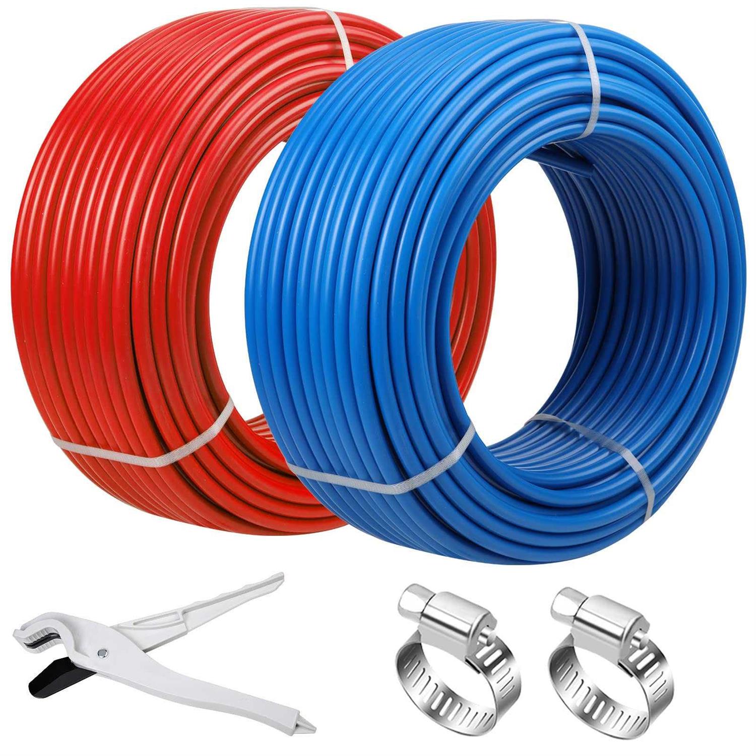 PEX Pipe 1/2 Inch 100ft 2 Rolls PEX Tubing EVOH PEX-B Pipe Non Oxygen Barrier Durable Leakage-Proof Flexible For Residential Water Lines In Homes - Cheap Fitting