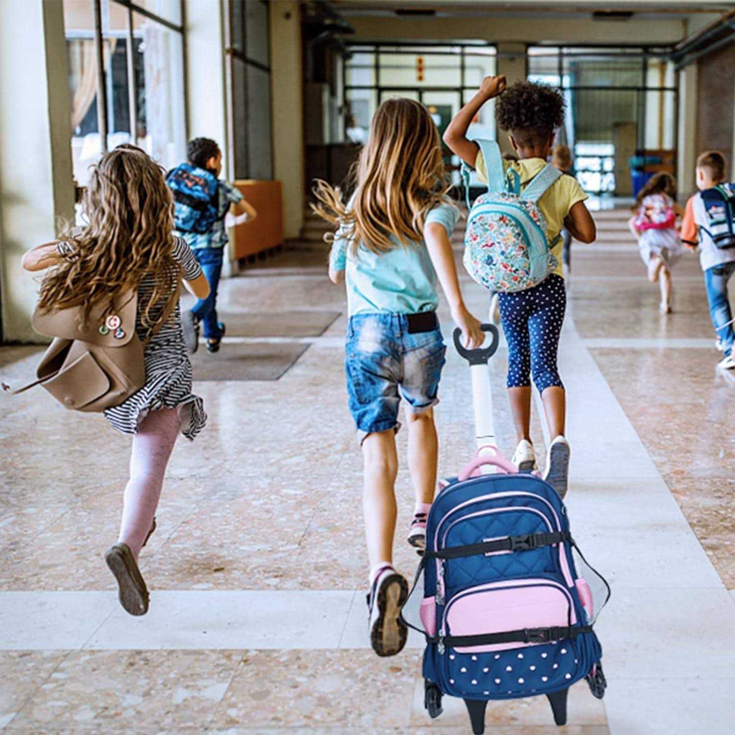 Backpack Trolley Wheeled Cart Aluminum Alloy Folding Trolley Cart for Schoolbag - Cheap Fitting