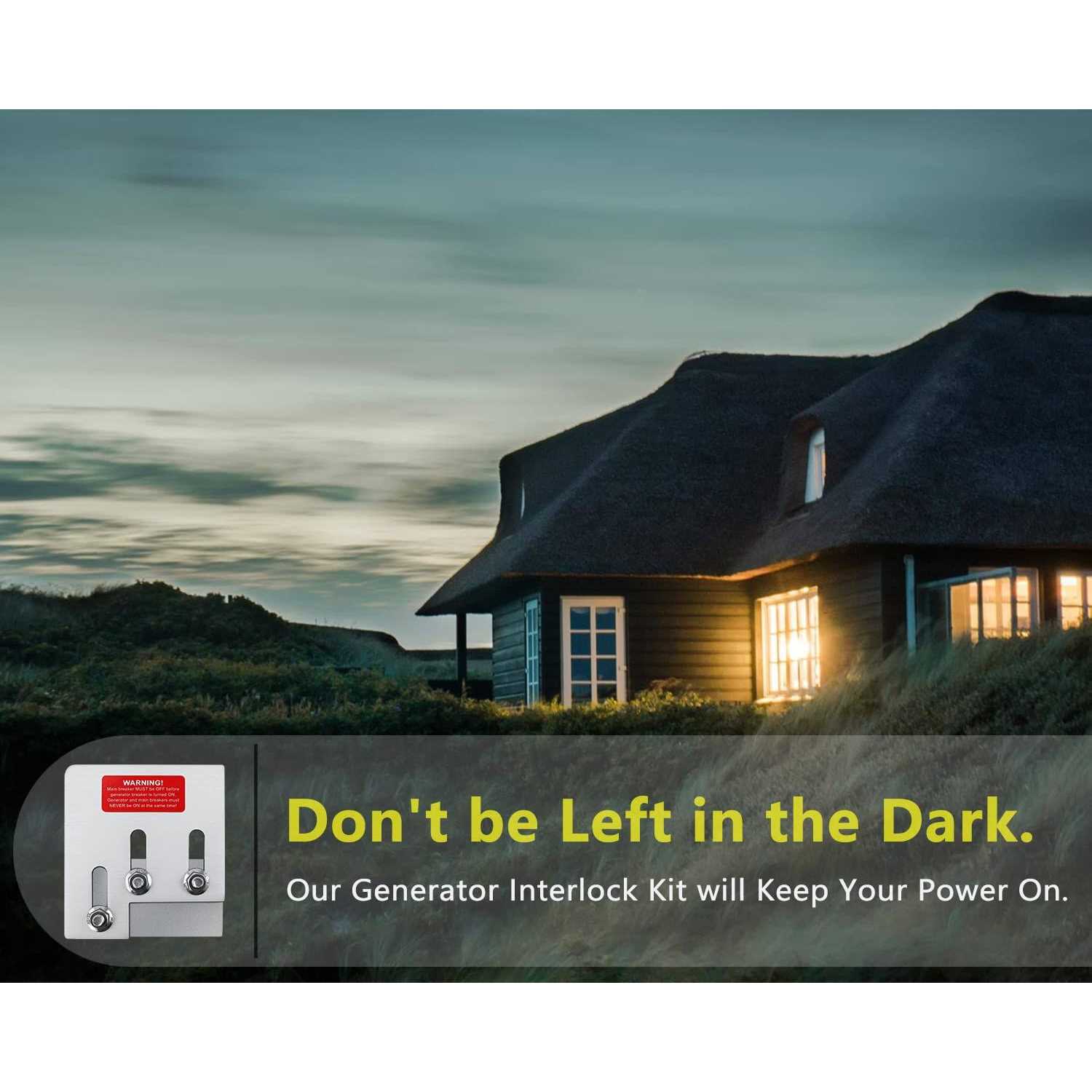 Flngr Generator Interlock Kit Compatible with Square D QO or Homeline 150 or 200 amp Panels. 1 3/8 in Spacing Between The Main and Generator Circuit - Cheap Fitting