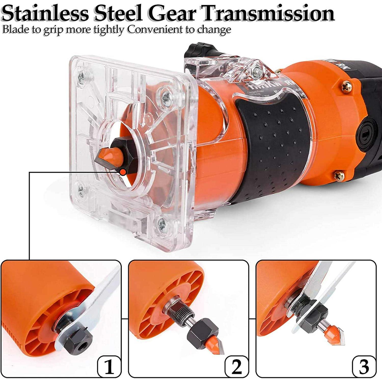 Compact Router 6.5-Amp 1.25 HP Compact Wood Palm Router Tool Kit Made by Thinkwork Tw6033 - Cheap Fitting